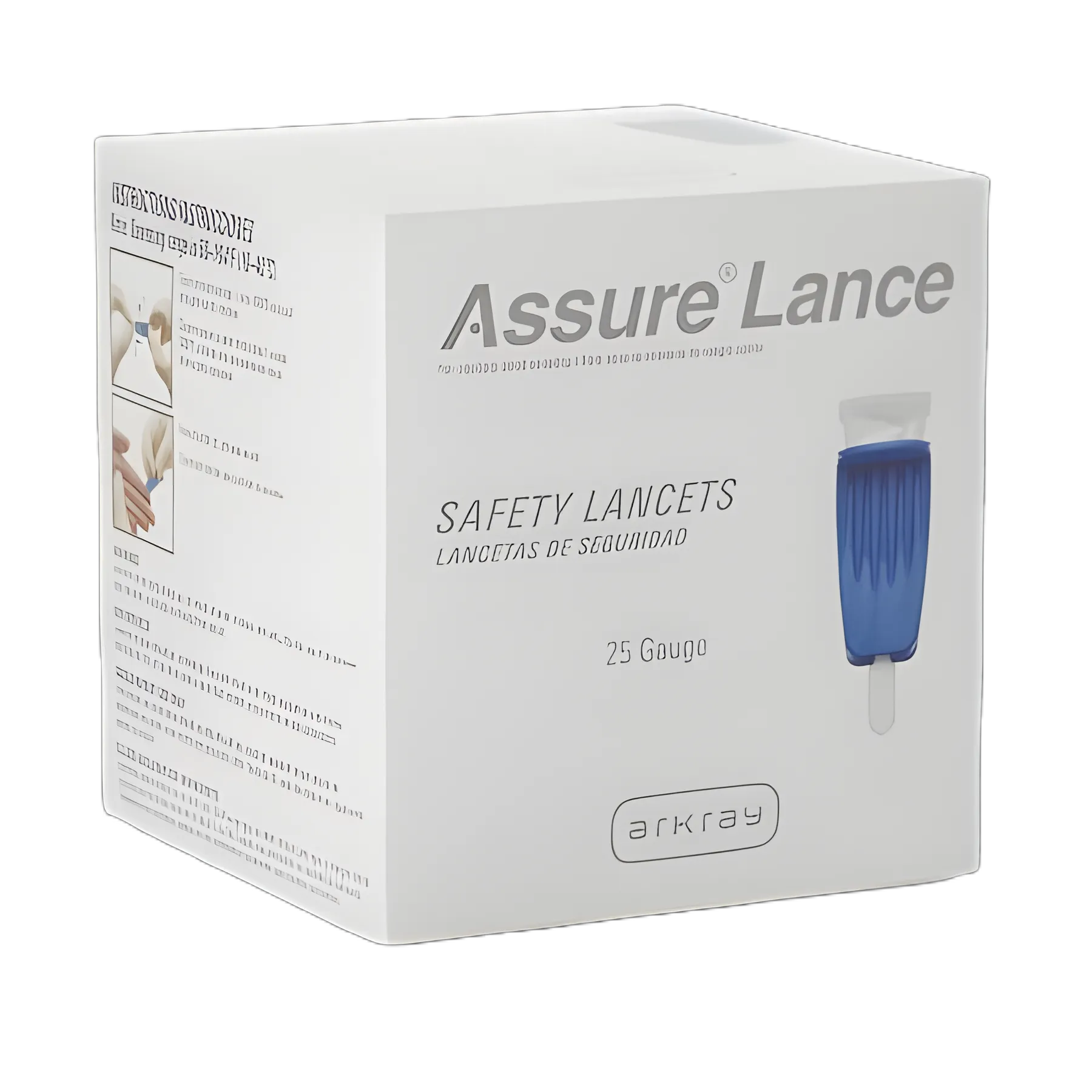 Safety Lancet Assure® 25 Gauge Protective Safety Cap Push Button Activation Finger - 990125