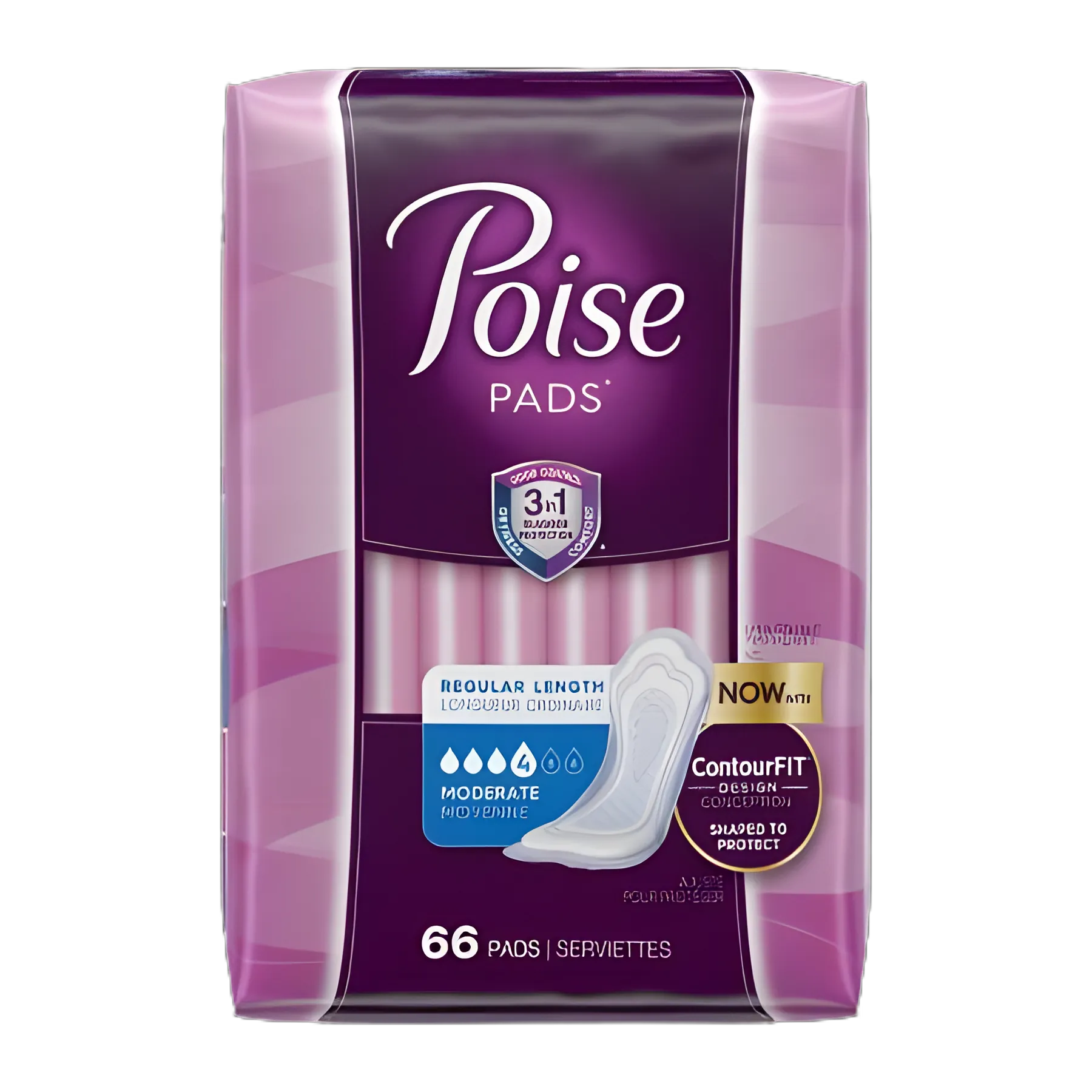 Poise® Bladder Control Pad, 10.47 Inch, Moderate Absorbency, Sodium Polyacrylate Core