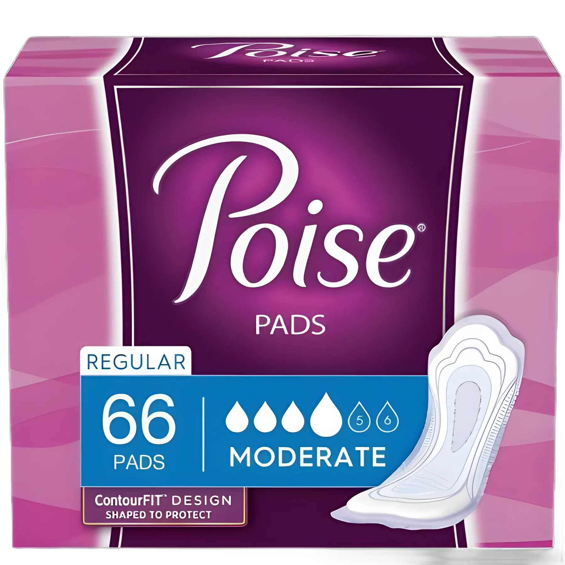 Poise® Bladder Control Pad, 10.47 Inch, Moderate Absorbency, Sodium Polyacrylate Core