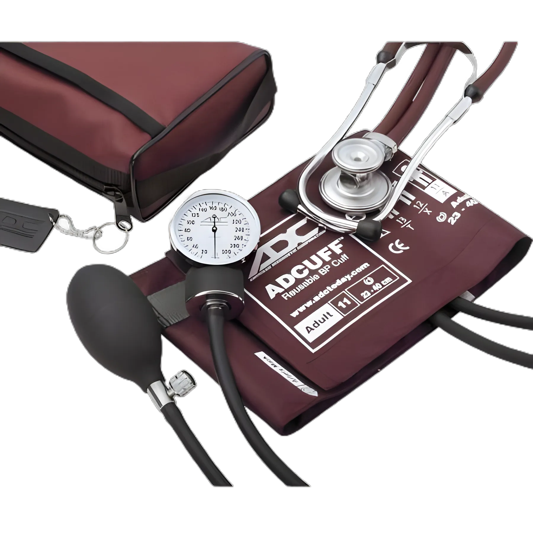 Reusable Aneroid / Stethoscope Set Pro's Combo II™ 23 to 33 cm Adult Cuff Dual Head Sprague Stethoscope Pocket Aneroid - 768-641-11ABD