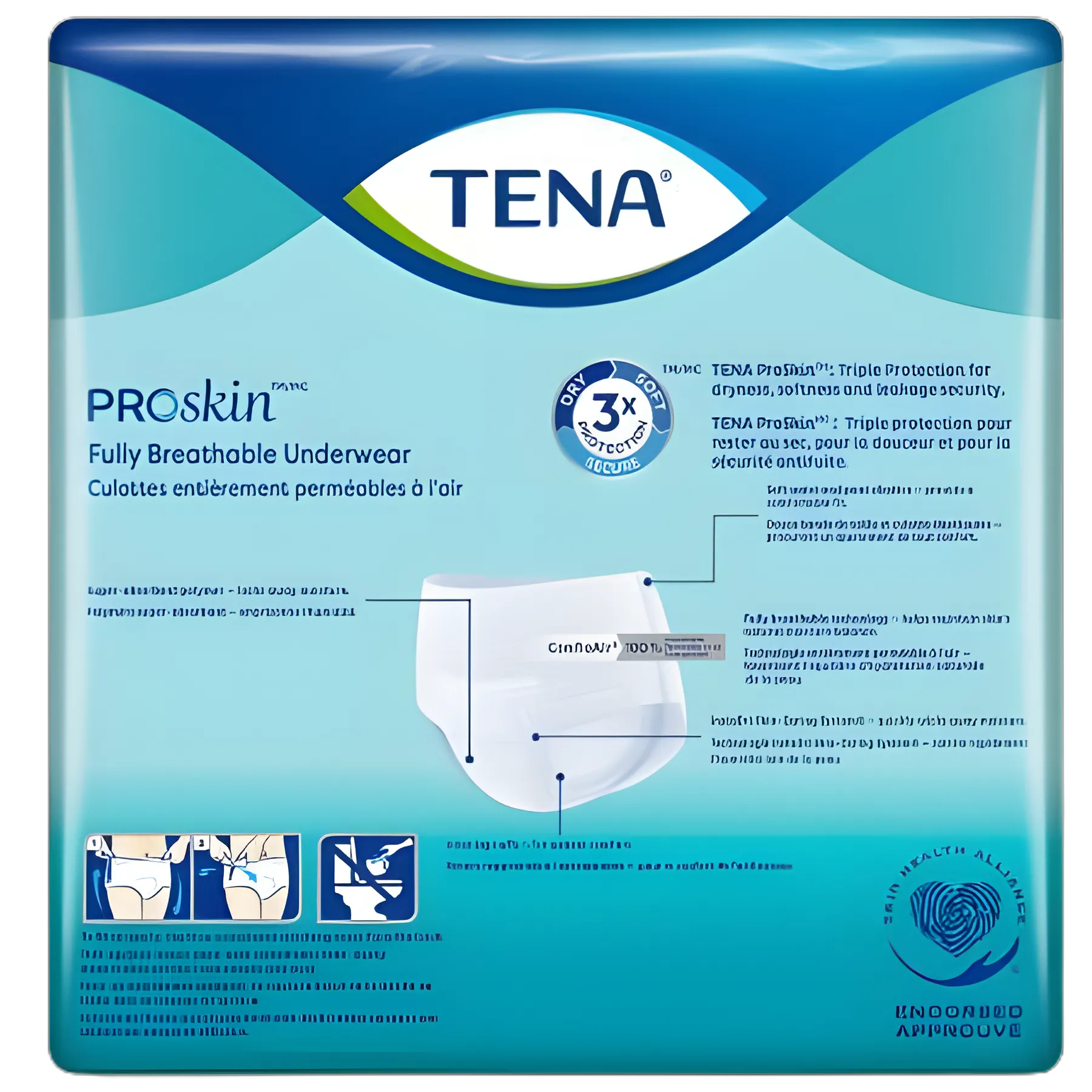 Unisex Adult Absorbent Underwear TENA® ProSkin™ Extra Protective Pull On with Tear Away Seams Small Disposable Moderate Absorbency