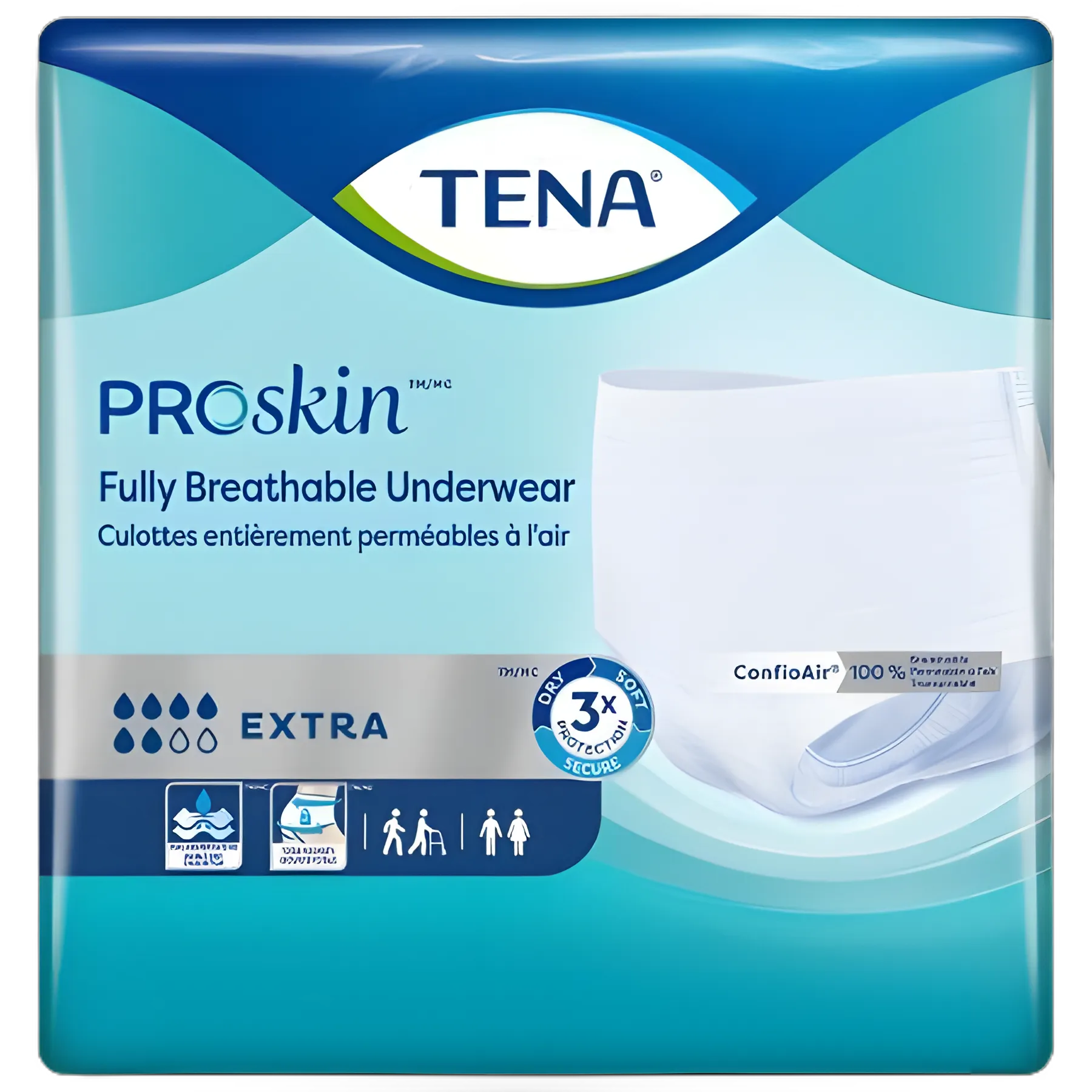 Unisex Adult Absorbent Underwear TENA® ProSkin™ Extra Protective Pull On with Tear Away Seams Small Disposable Moderate Absorbency