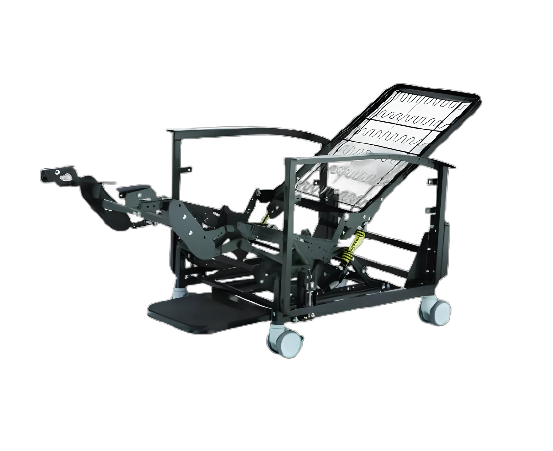 Ascent XL 66P Series Bariatric Transport Power Recliner with Trendelenburg Position - Natural Vinyl, 4 Inch Casters