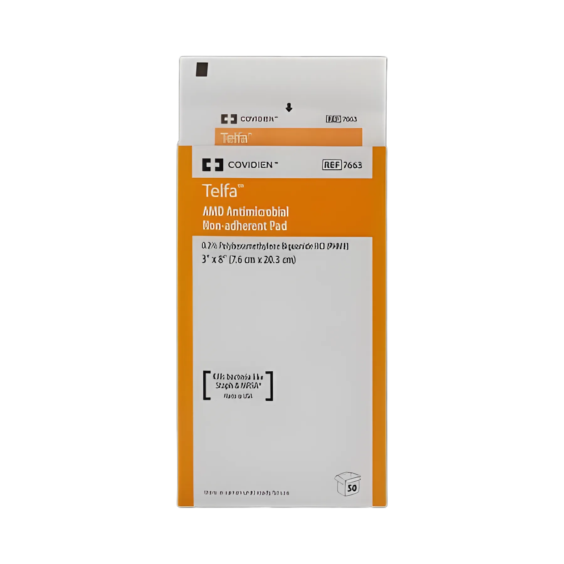 Antibacterial Island Dressing Telfa™ AMD 3 X 8 Inch Rectangle Sterile