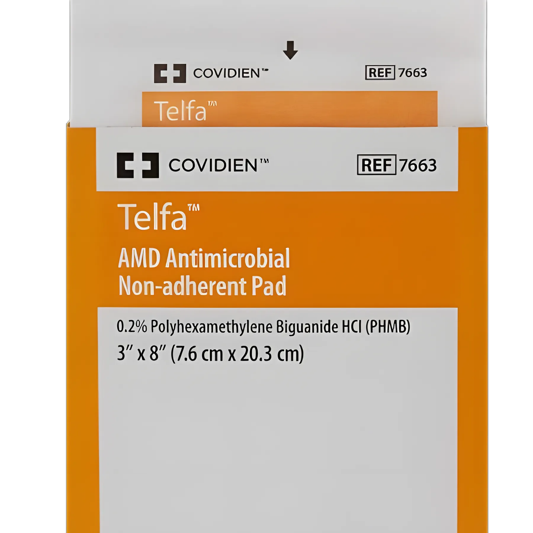 Antibacterial Island Dressing Telfa™ AMD 3 X 8 Inch Rectangle Sterile