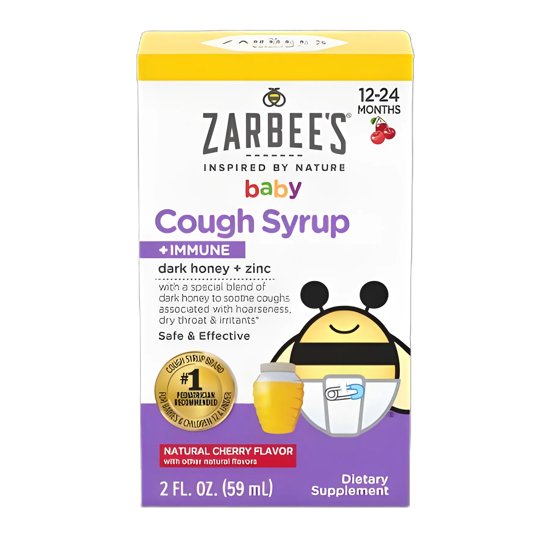 Children's Cold and Cough Relief Zarbee's® Baby Cough Syrup + Immune 3 mg - 3 mg / 3 mL Strength Syrup 2 oz.