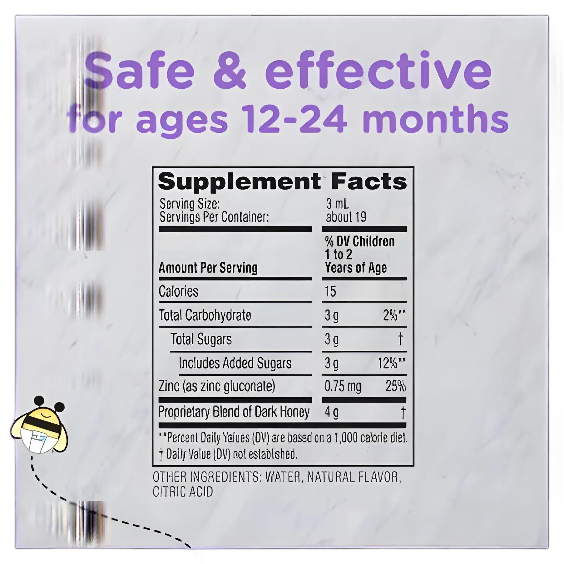 Children's Cold and Cough Relief Zarbee's® Baby Cough Syrup + Immune 3 mg - 3 mg / 3 mL Strength Syrup 2 oz.