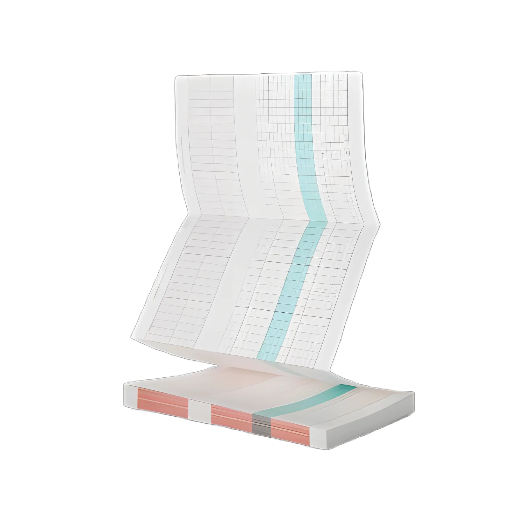Fetal Monitor Recording Paper Thermal Paper 90 mm X 152 mm Z-Fold Red Grid