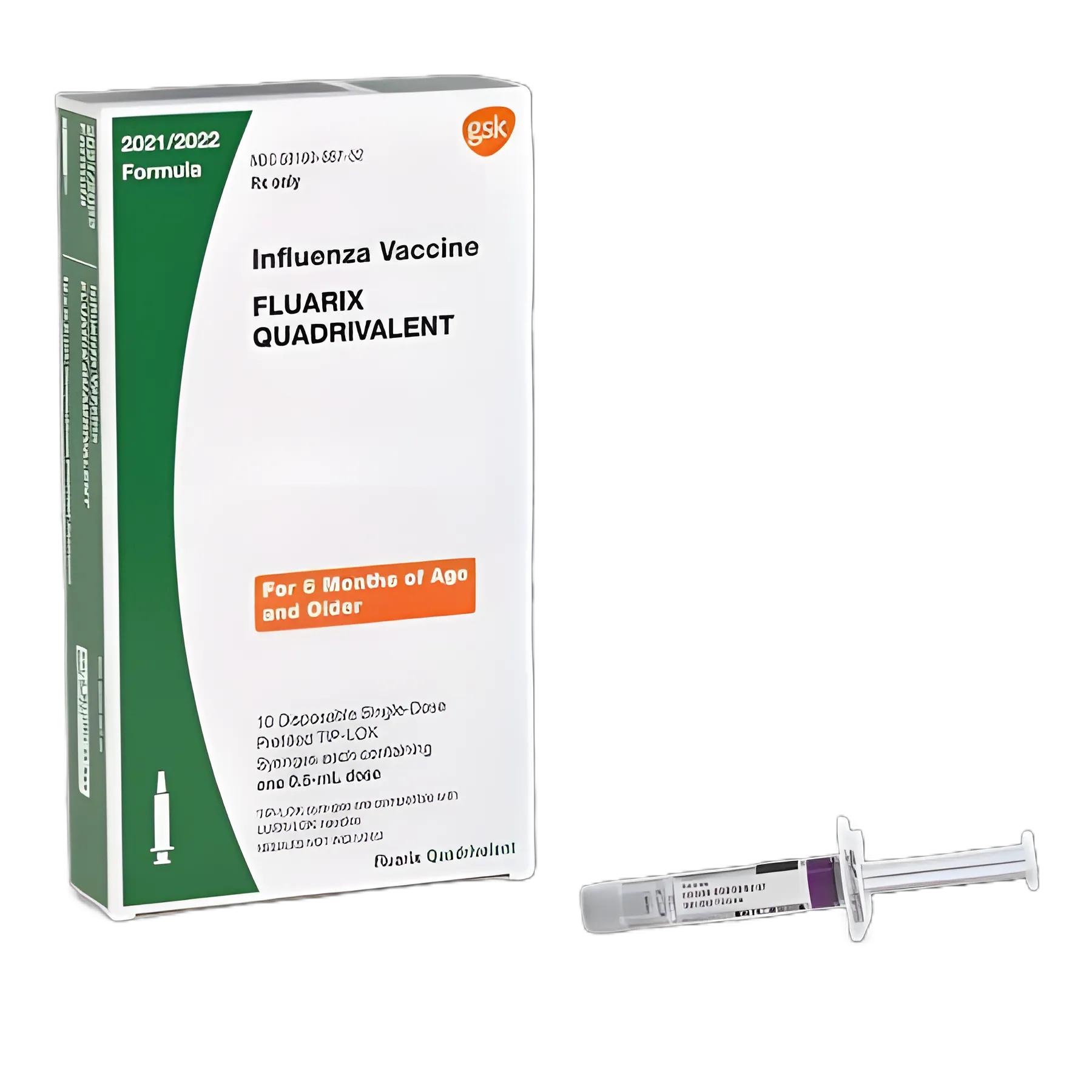 Fluarix® Quadrivalent 2023 - 2024 Flu Vaccine 60 mcg / 0.5 mL Indicated for People 6 Months of Age and Older Prefilled Syringe 0.5 mL