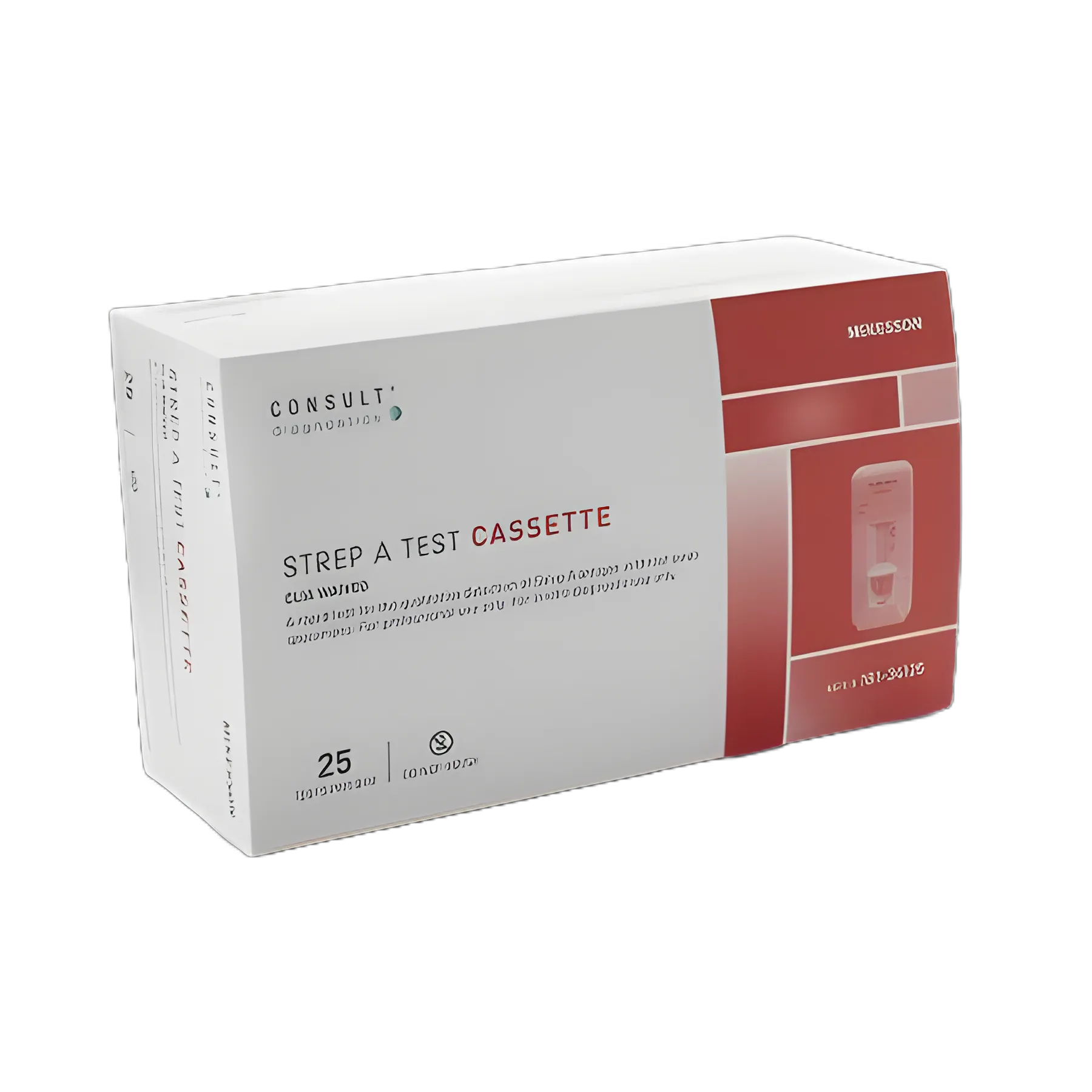 McKesson Consult™ Strep A Test Kit - Rapid Throat Swab Antigen Detection, CLIA Waived, 25 Tests