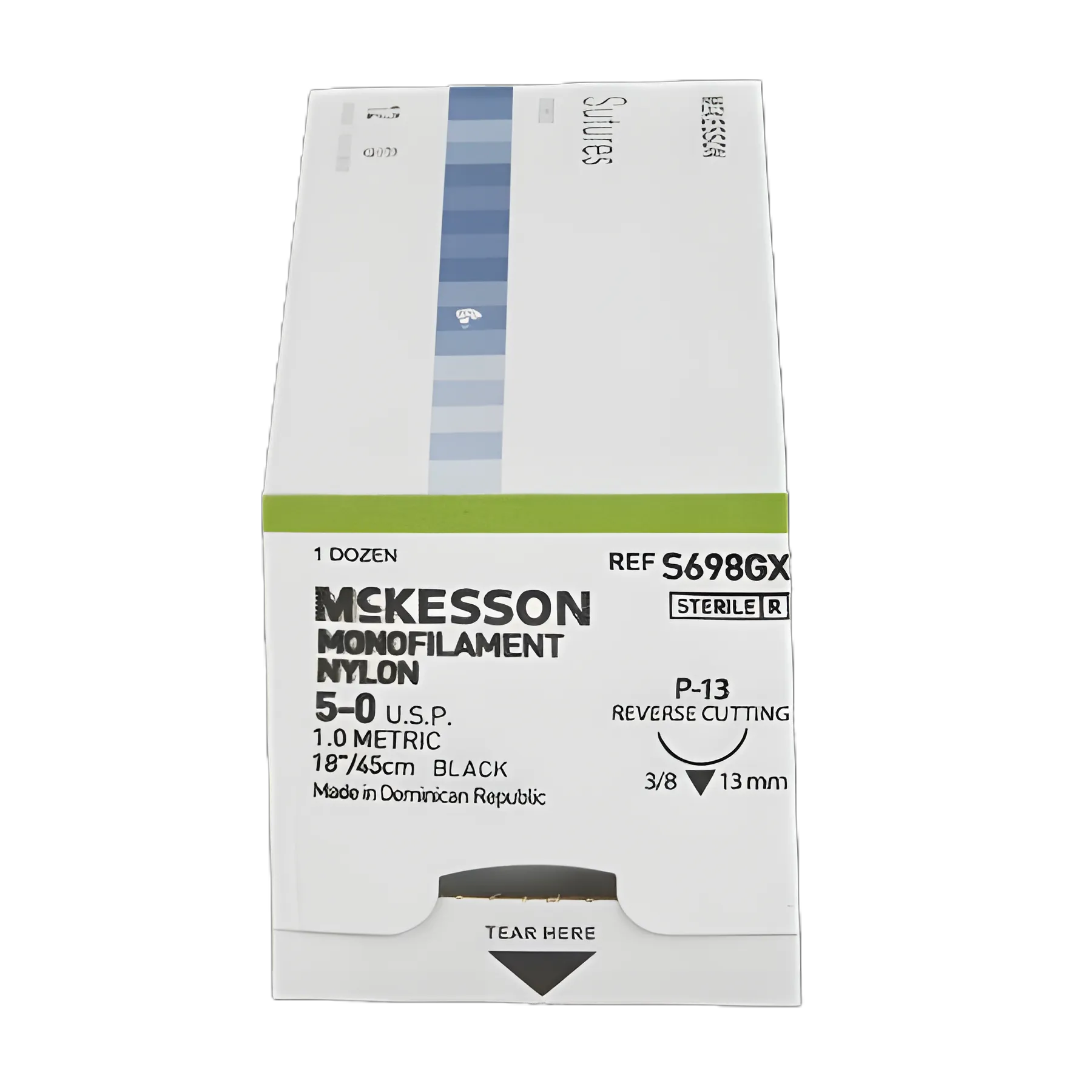 McKesson Nylon 5-0 Nonabsorbable Suture with P-13 Needle