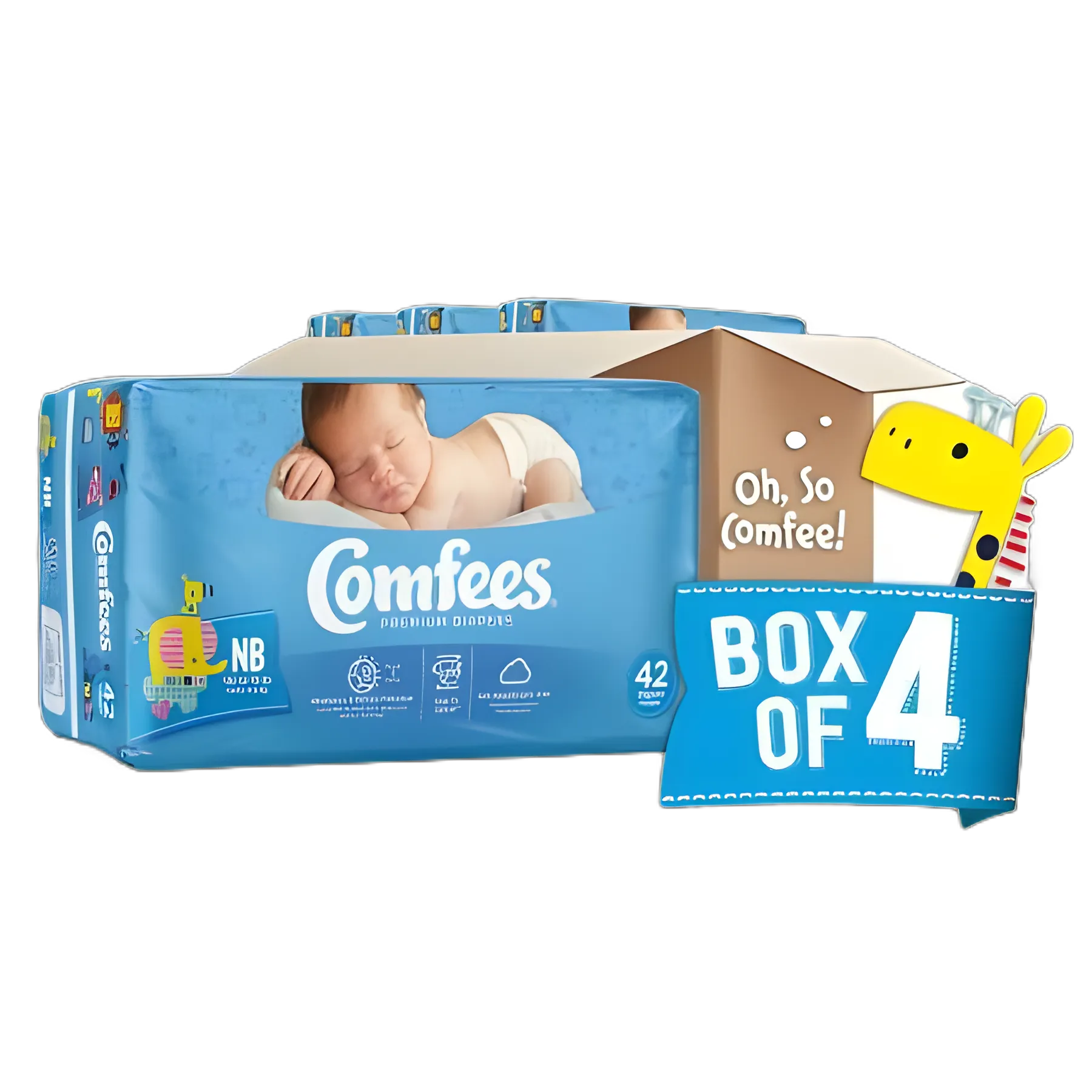 Unisex Baby Diaper Comfees® Newborn Disposable Moderate Absorbency