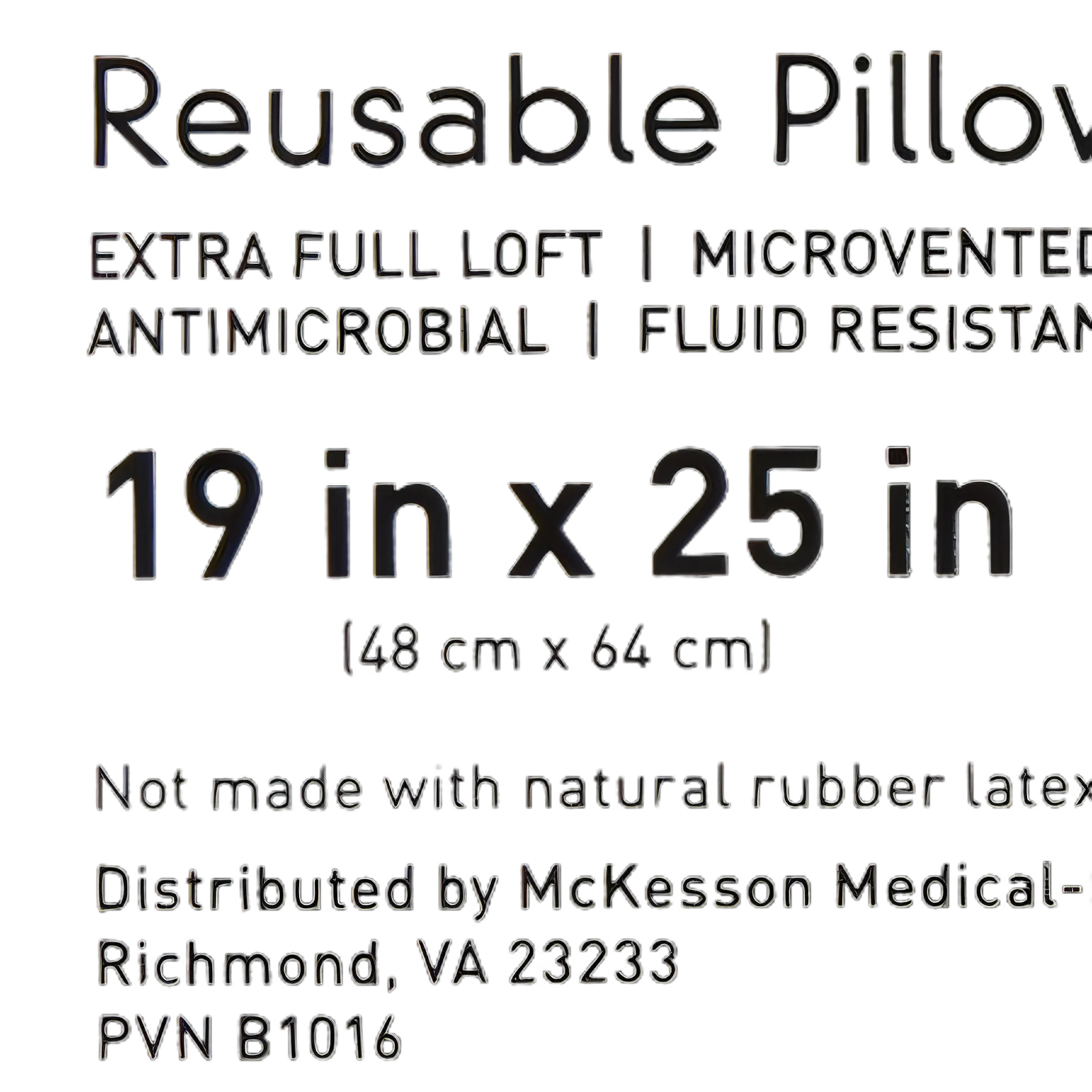 Bed Pillow McKesson 19 X 25 Inch White Reusable