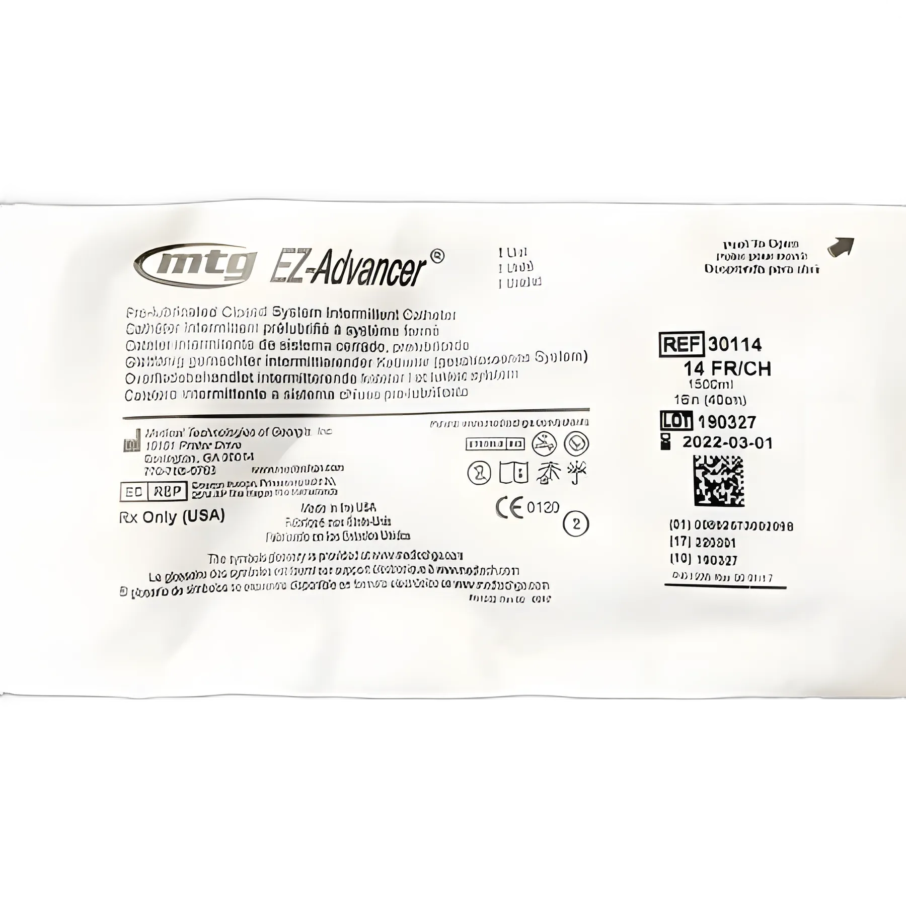 MTG Instant Cath® 14 Fr. Closed System Catheter - Vinyl/Silicone
