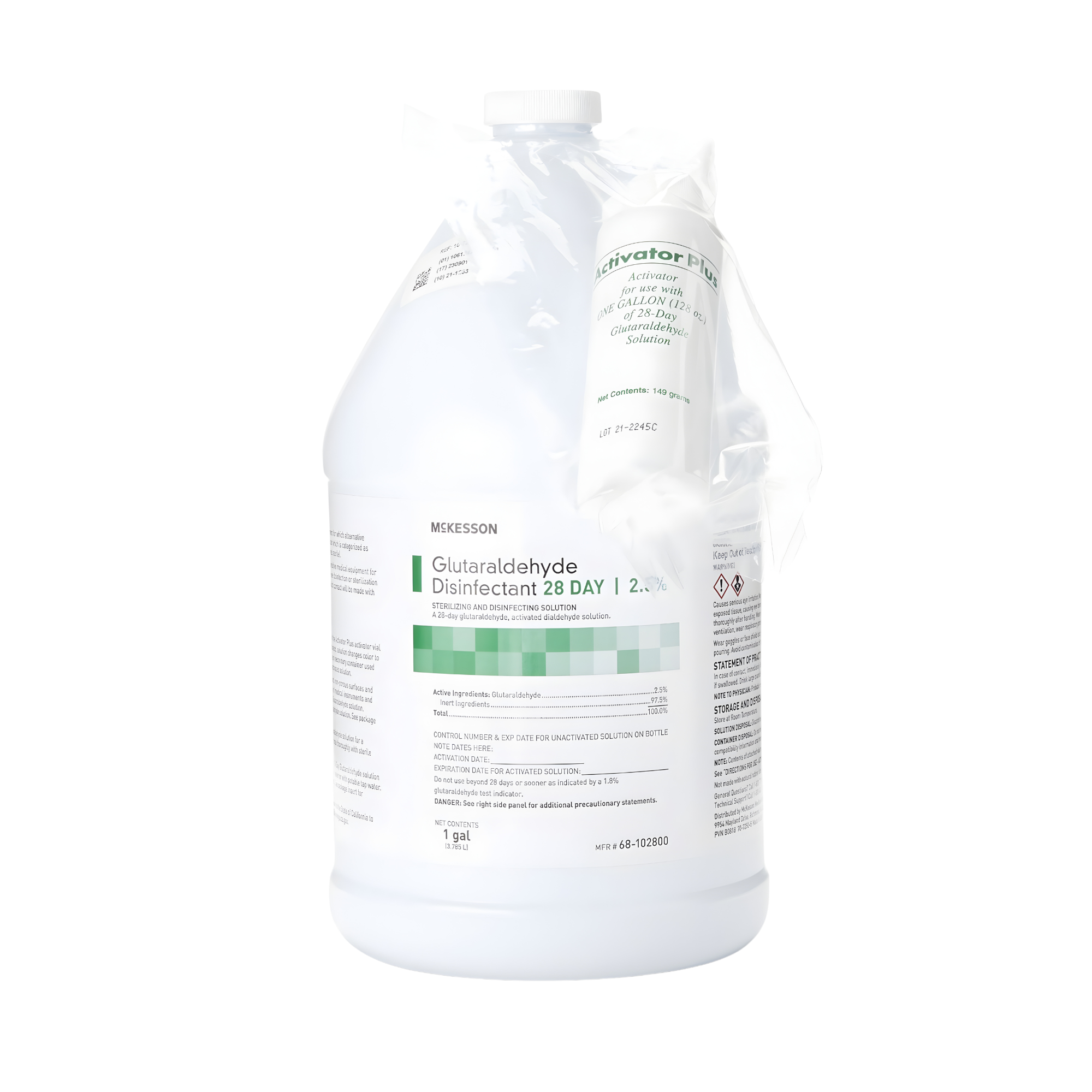 Glutaraldehyde High-Level Disinfectant McKesson 28 Day Activation Required Liquid 1 gal. Jug Reusable