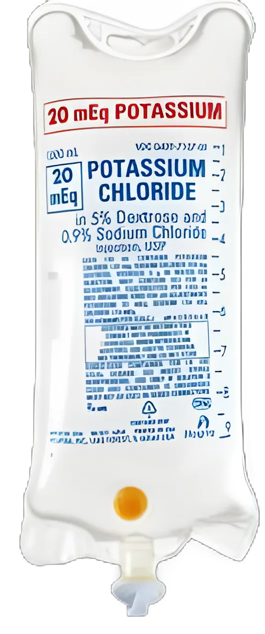 Replacement Preparation Potassium Chloride / Dextrose 5% / Sodium Chloride 0.9% 20 mEq / 1,000 mL IV Solution Flexible Bag 1,000 mL - 710709
