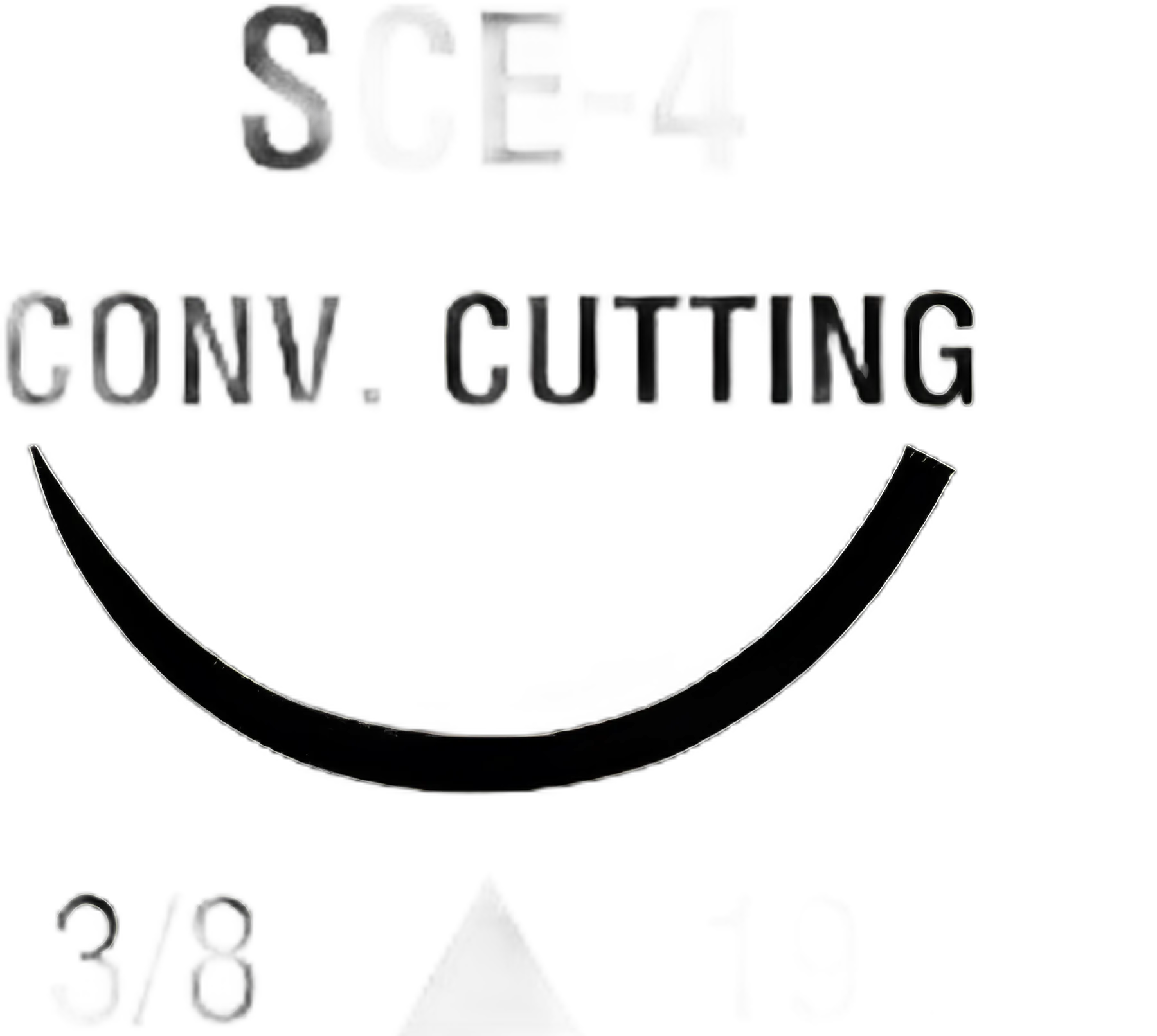 Nonabsorbable Suture with Needle Monosof™~Dermalon™ Nylon SCE-4 3/8 Circle Conventional Cutting Needle Size 3 - 0 Monofilament