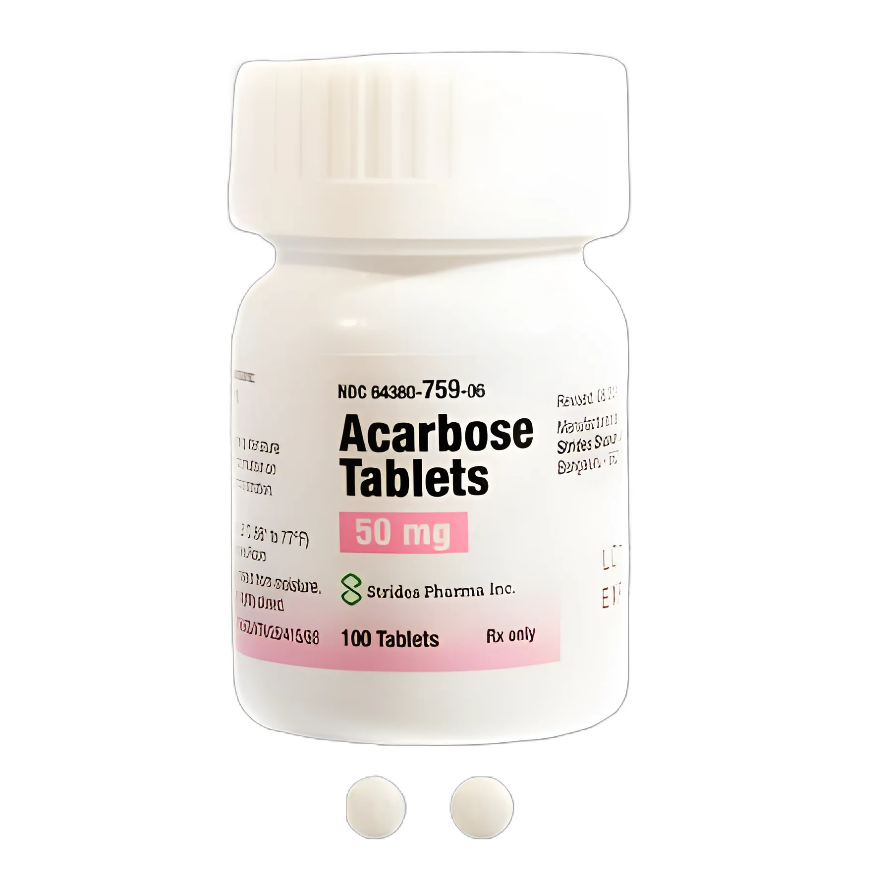 Acarbose 50 mg Tablets for Diabetes Management - Bottle of 100