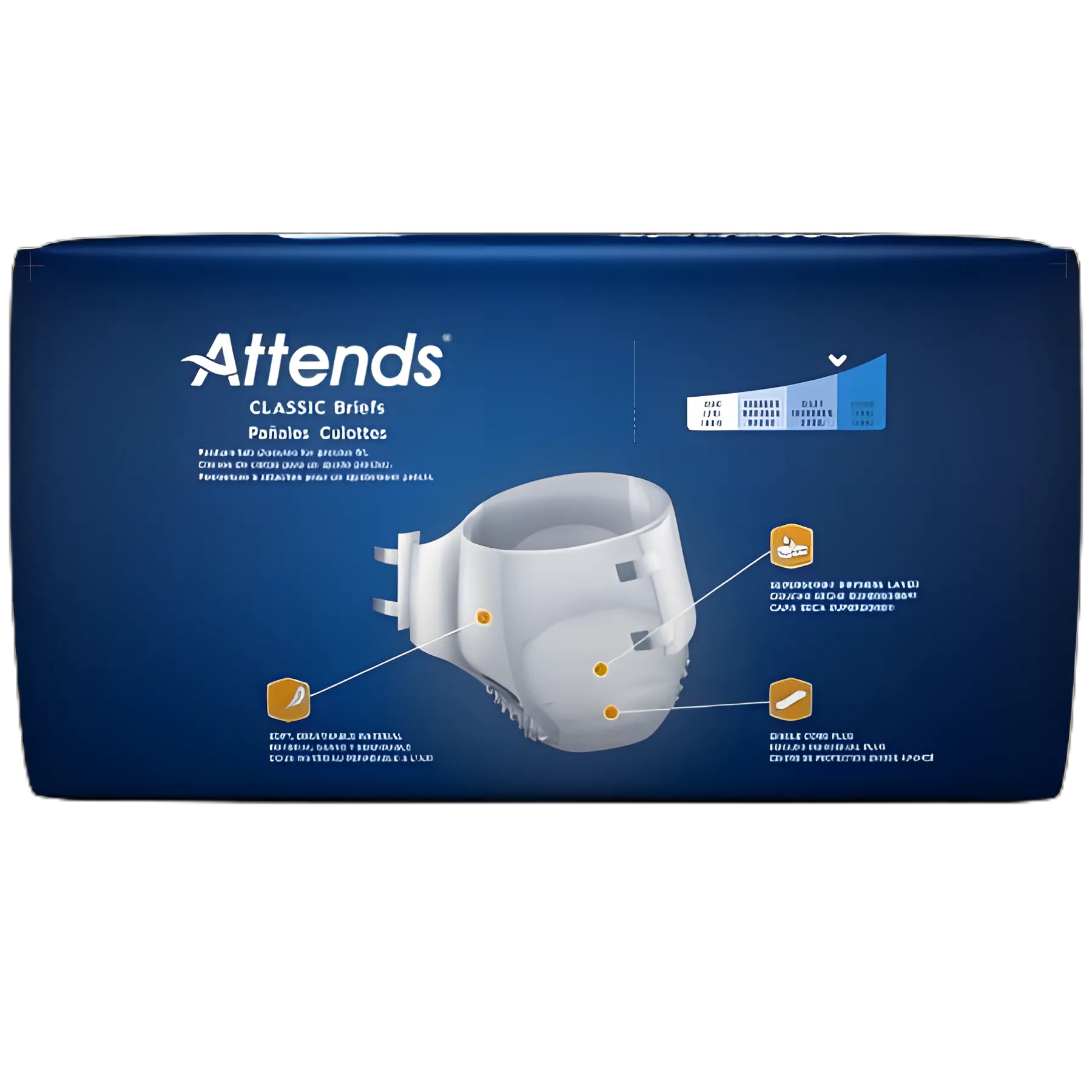 Unisex Adult Incontinence Brief Attends® Classic Medium Disposable Heavy Absorbency