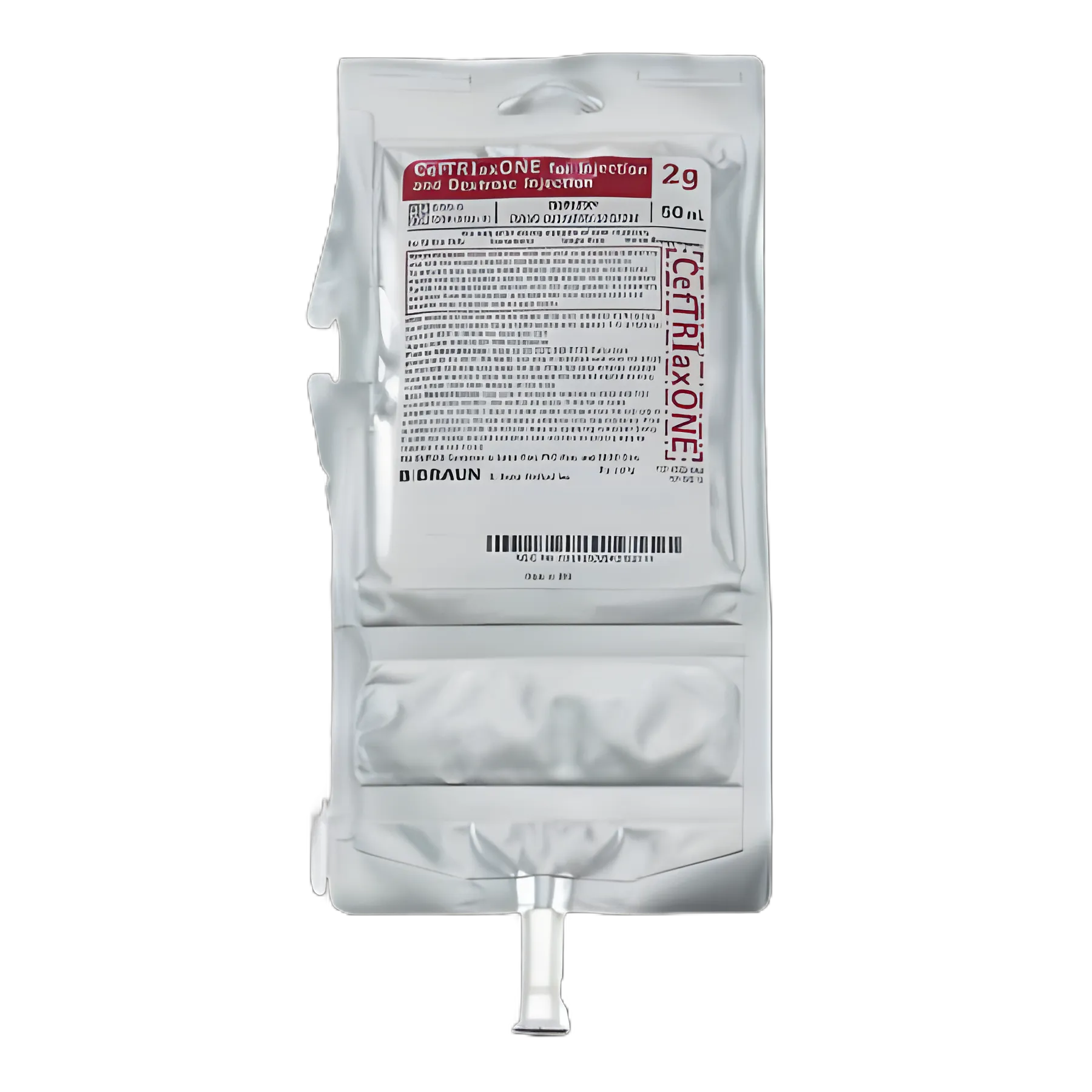 Ceftriaxone Sodium / Dextrose 2.22% 2 Gram / 50 mL Solution Duplex Container 50 mL