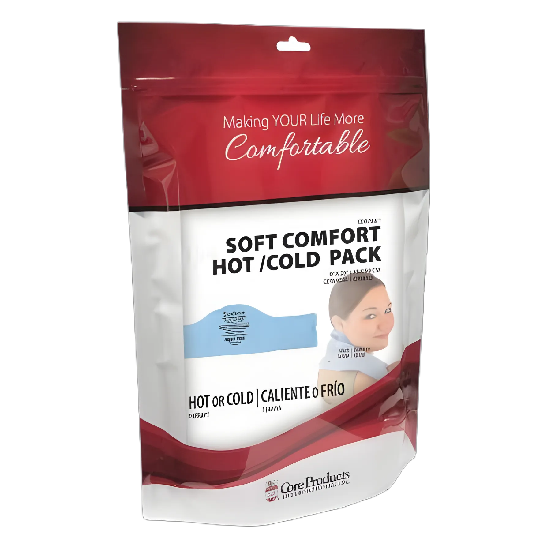 Hot / Cold Pack Soft Comfort CorPak Neck One Size Fits Most 6 X 20 Inch Polyethylene / Polyester / Propylene Glycol / Bentonite Clay / Water Reusable
