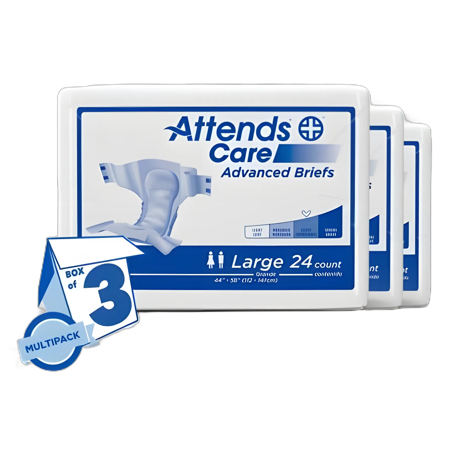 Unisex Adult Incontinence Brief Attends® Care Advanced Large Disposable Heavy Absorbency