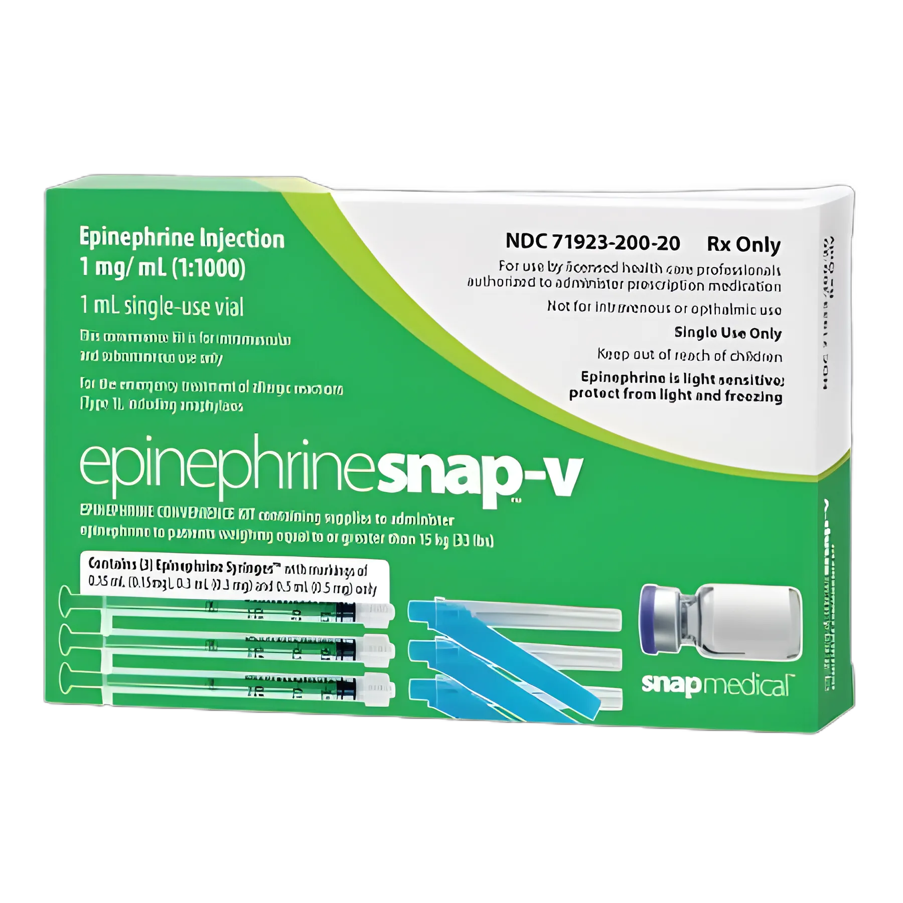 Epinephrine Snap-V 1mg/mL for Anaphylaxis Treatment
