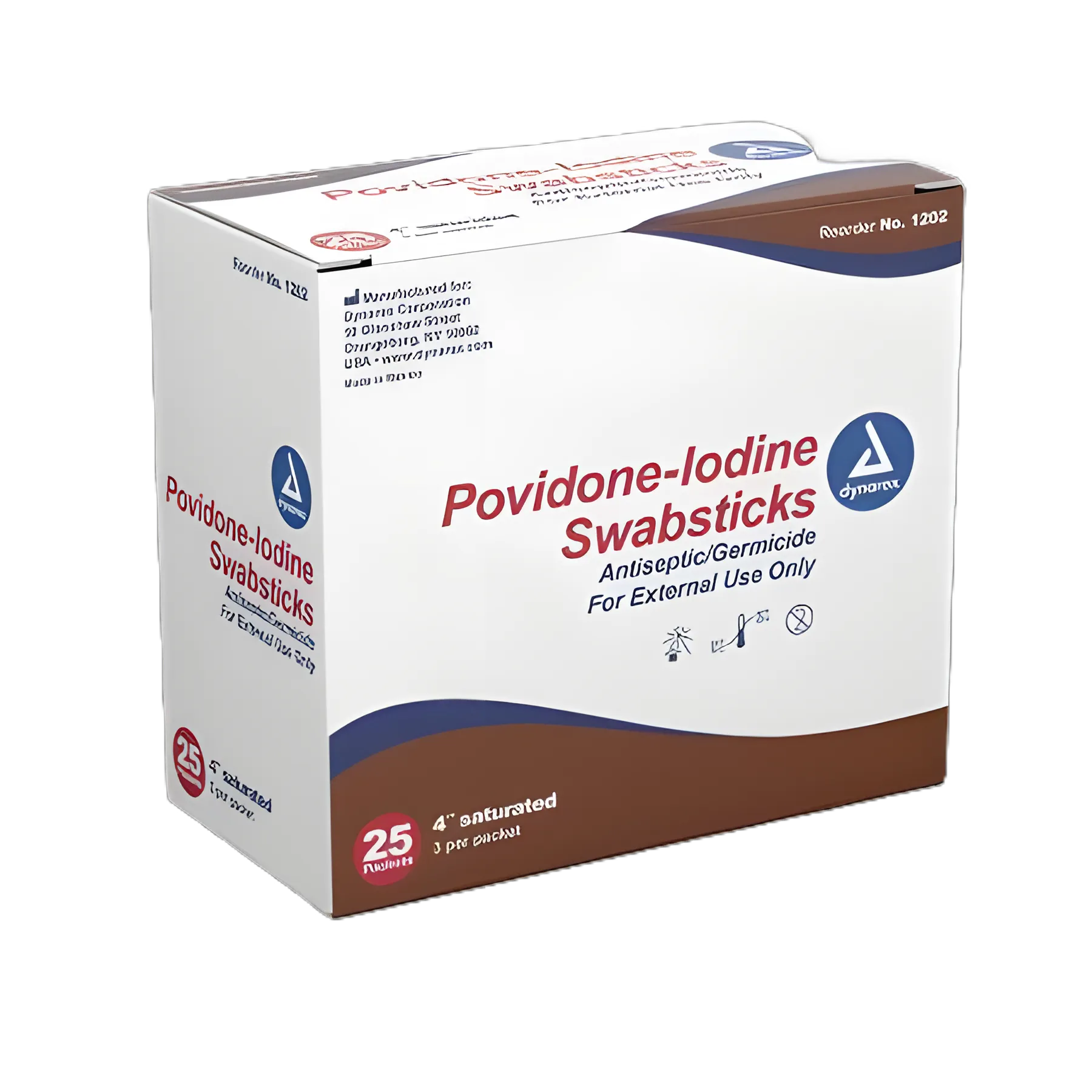 Dynarex Povidone-Iodine 10% Swabsticks - Single Use, NonSterile