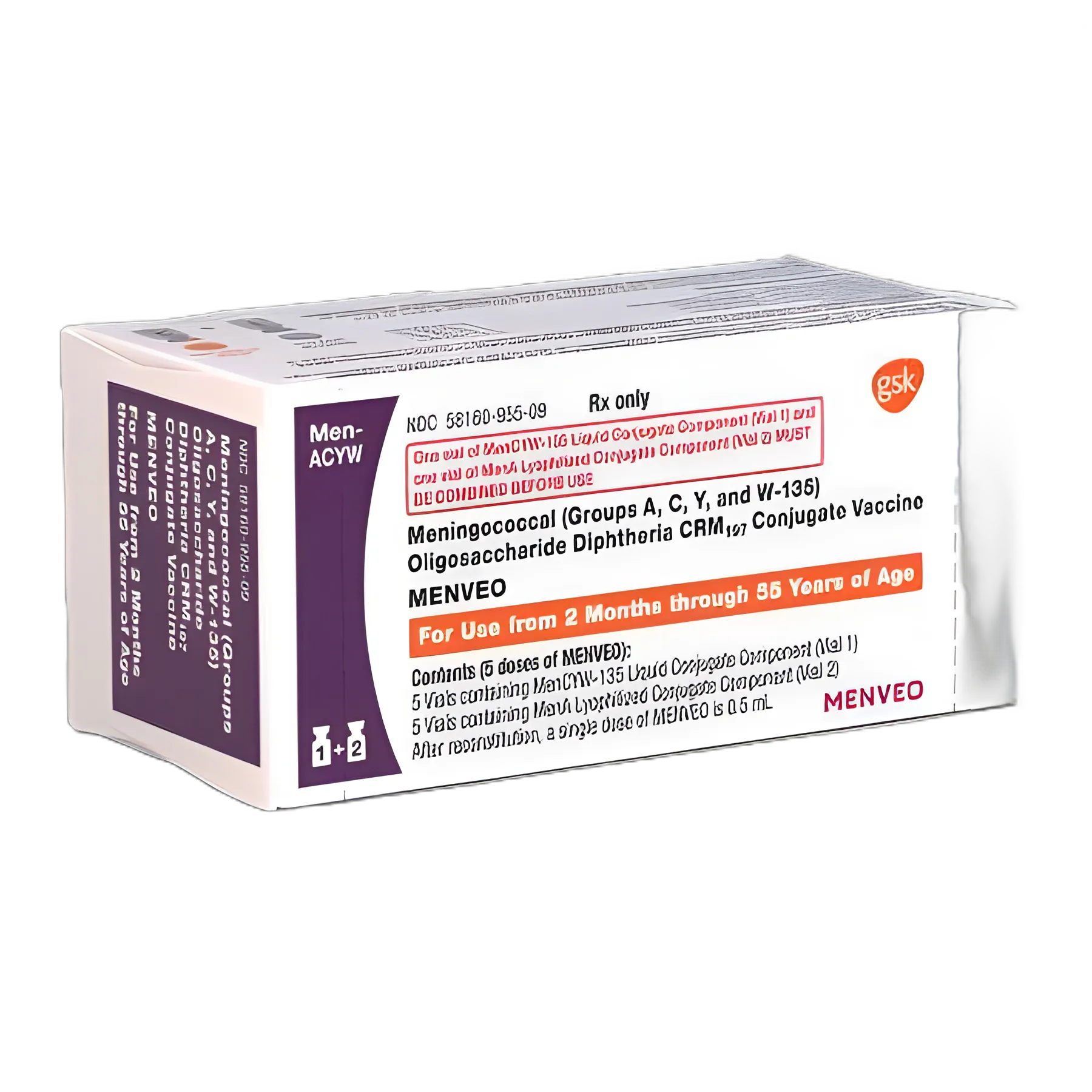 Menveo® Meningitis Vaccine for Ages 2 Months to 55 Years - Meningococcal ACWY Vaccine