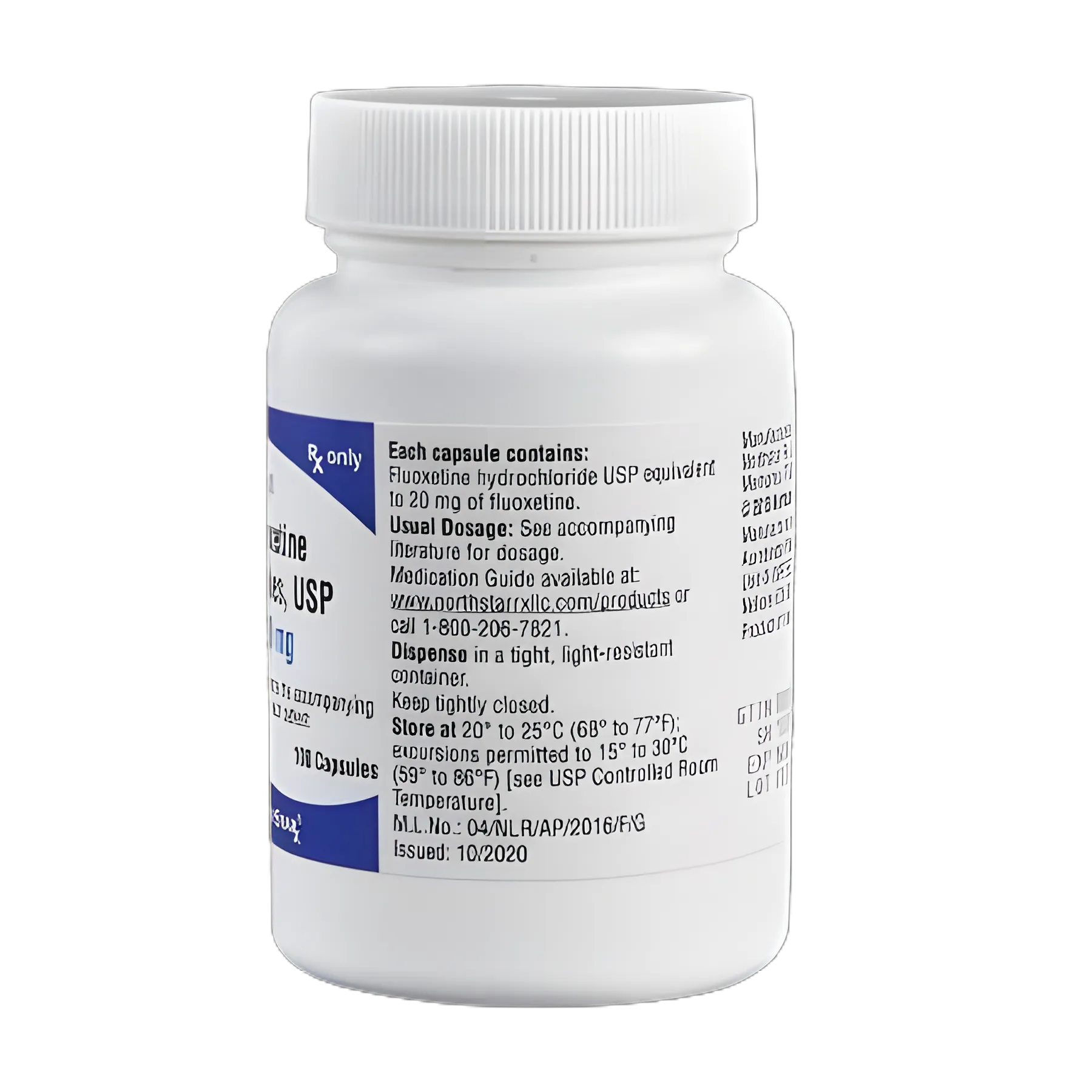 Fluoxetine HCl 20 mg Capsule Bottle 100 Capsules