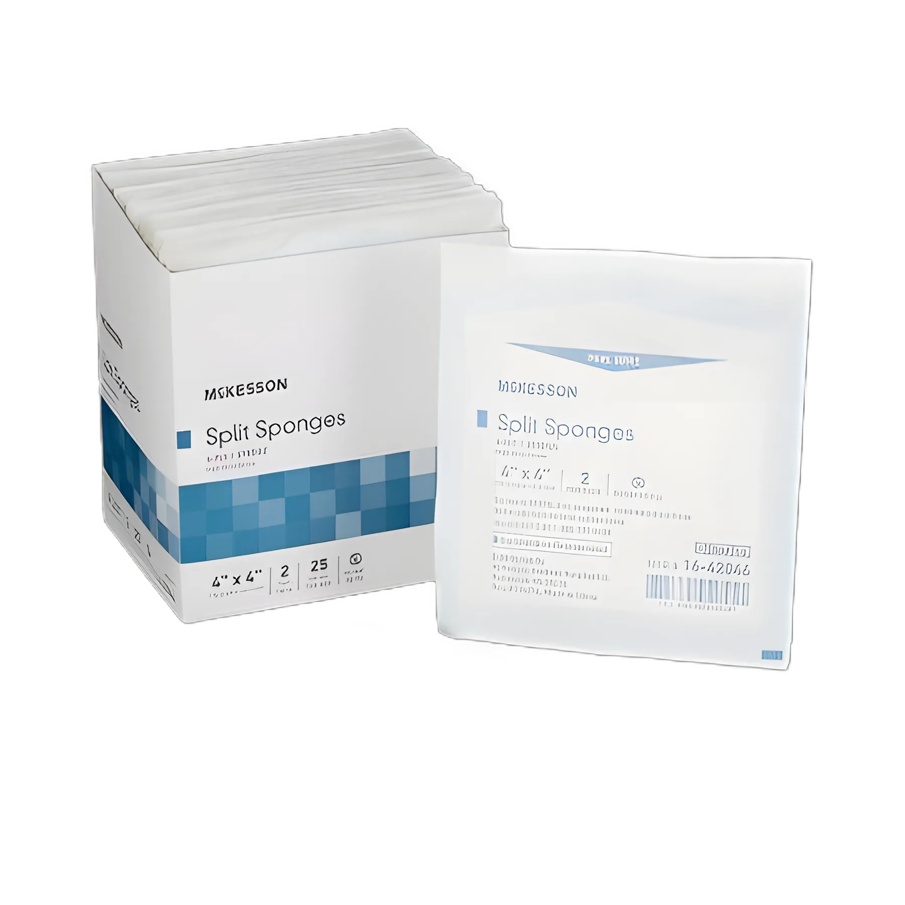 Split Sponges McKesson 4 X 4 Inch Sterile 6-Ply - 16-42046