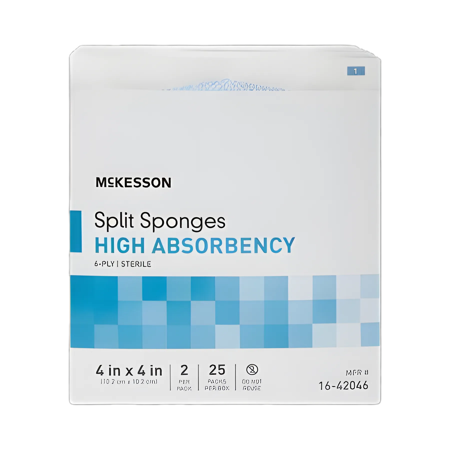 Split Sponges McKesson 4 X 4 Inch Sterile 6-Ply - 16-42046
