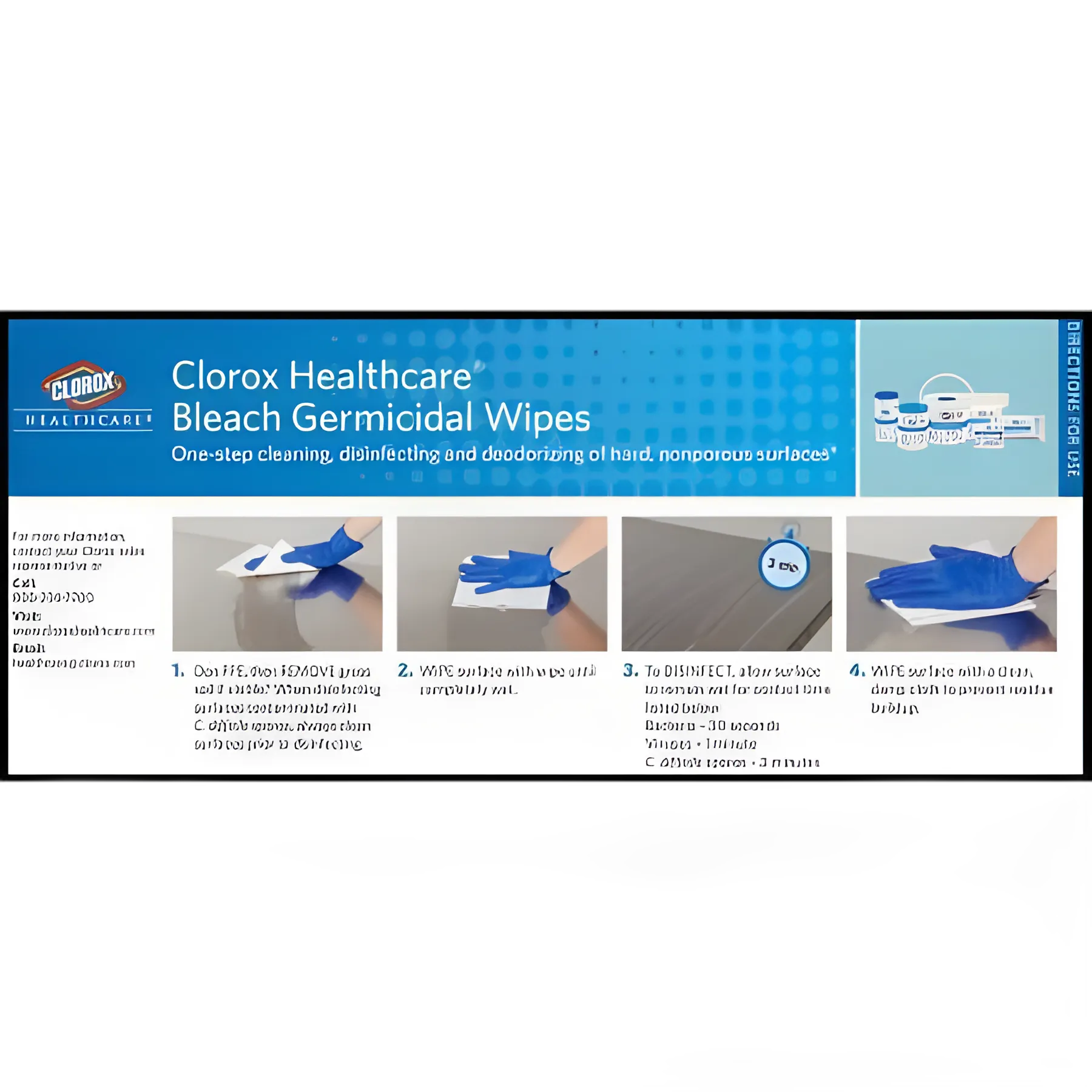 Clorox Healthcare® Surface Disinfectant Cleaner Premoistened Bleach Germicidal Manual Pull Wipe 70 Count Canister Chlorine Scent NonSterile