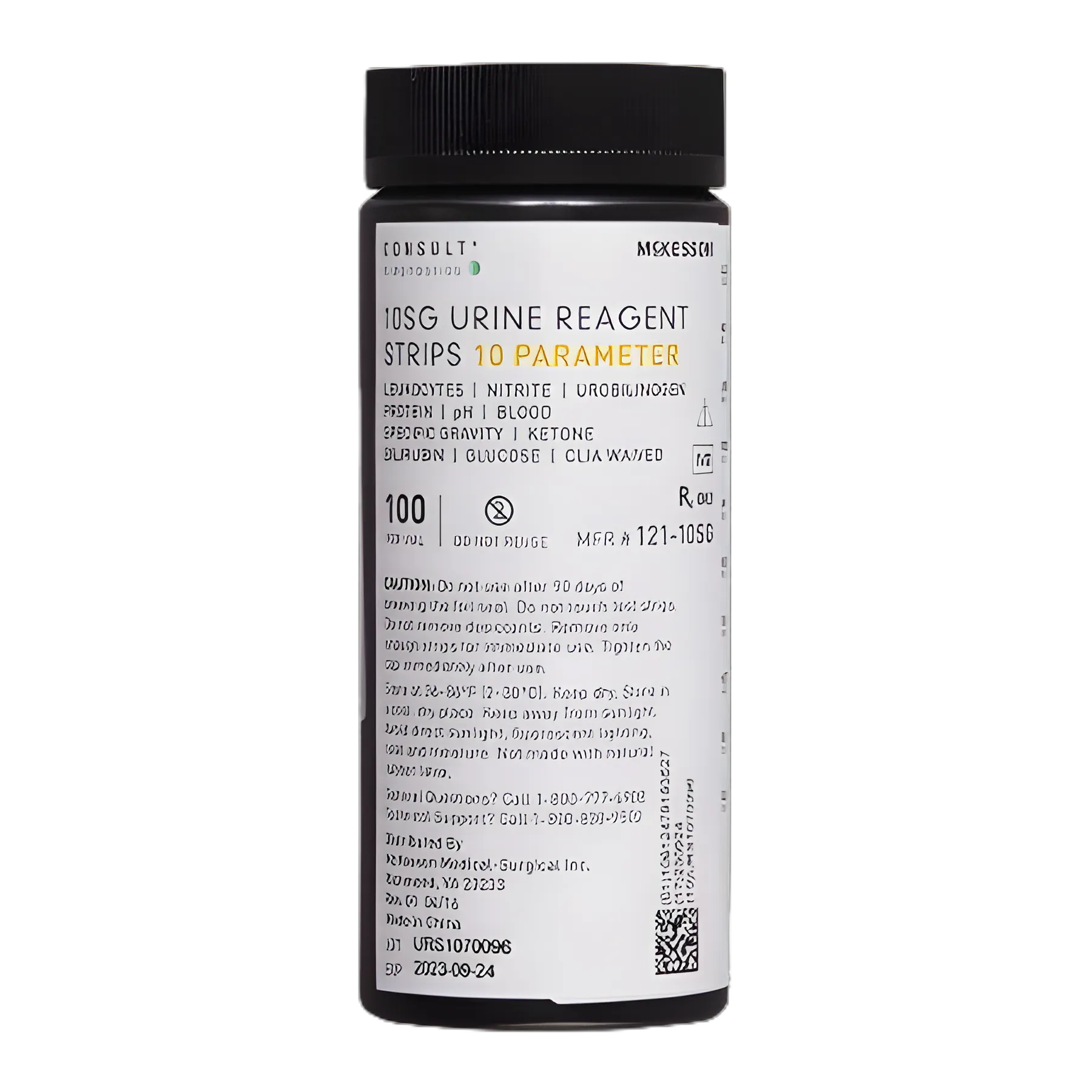 Urinalysis Reagent McKesson Consult™ Bilirubin, Blood, Glucose, Ketone, Leukocytes, Nitrite, pH, Protein, Specific Gravity, Urobilinogen For McKesson 120 / McKesson CONSULT U120 Ultra Urine Analyzer (MFR # 121-120 / 121-U120)