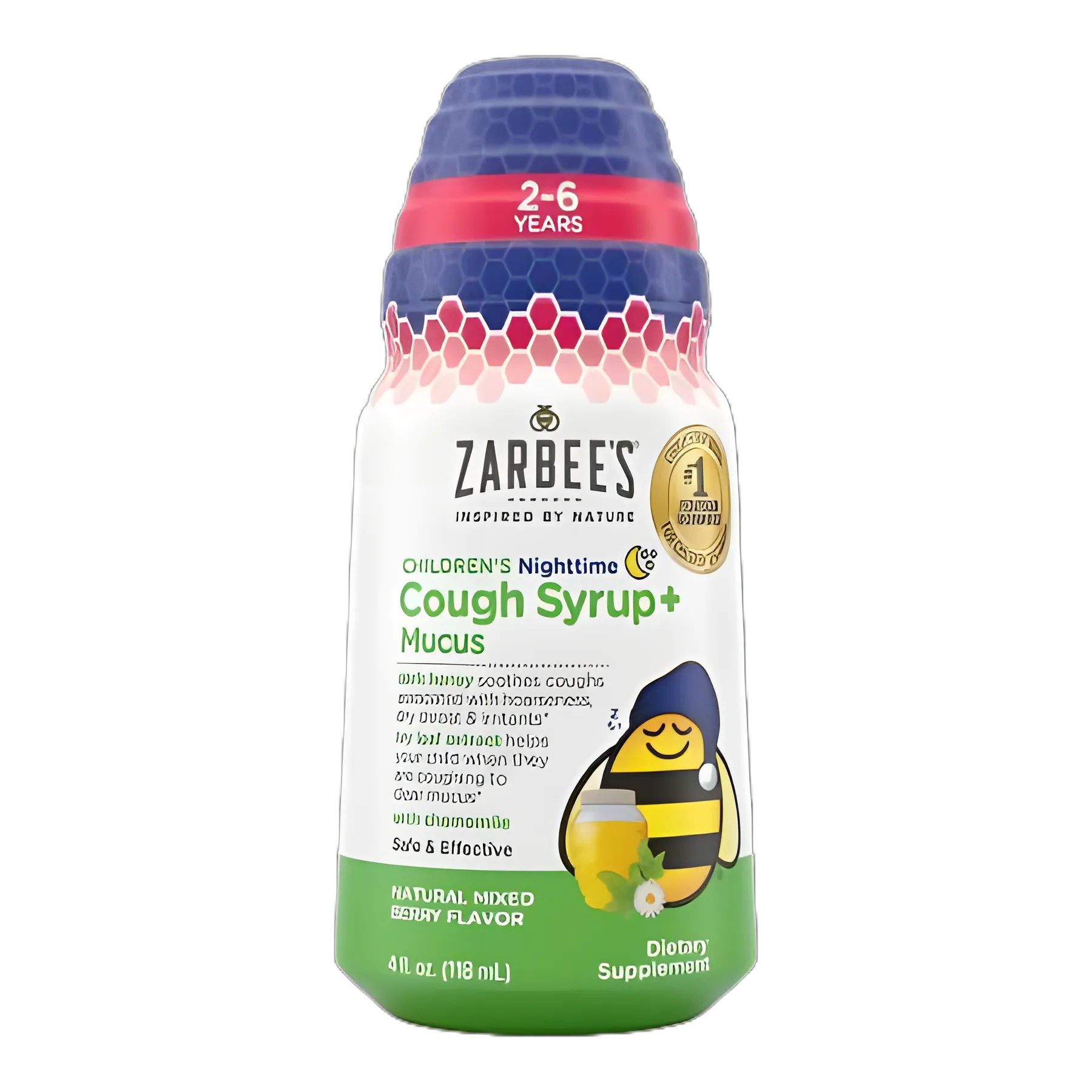 Children's Cold and Cough Relief Zarbee's® Cough Syrup + Mucus 6 g Strength Syrup 4 oz. - 30045066404