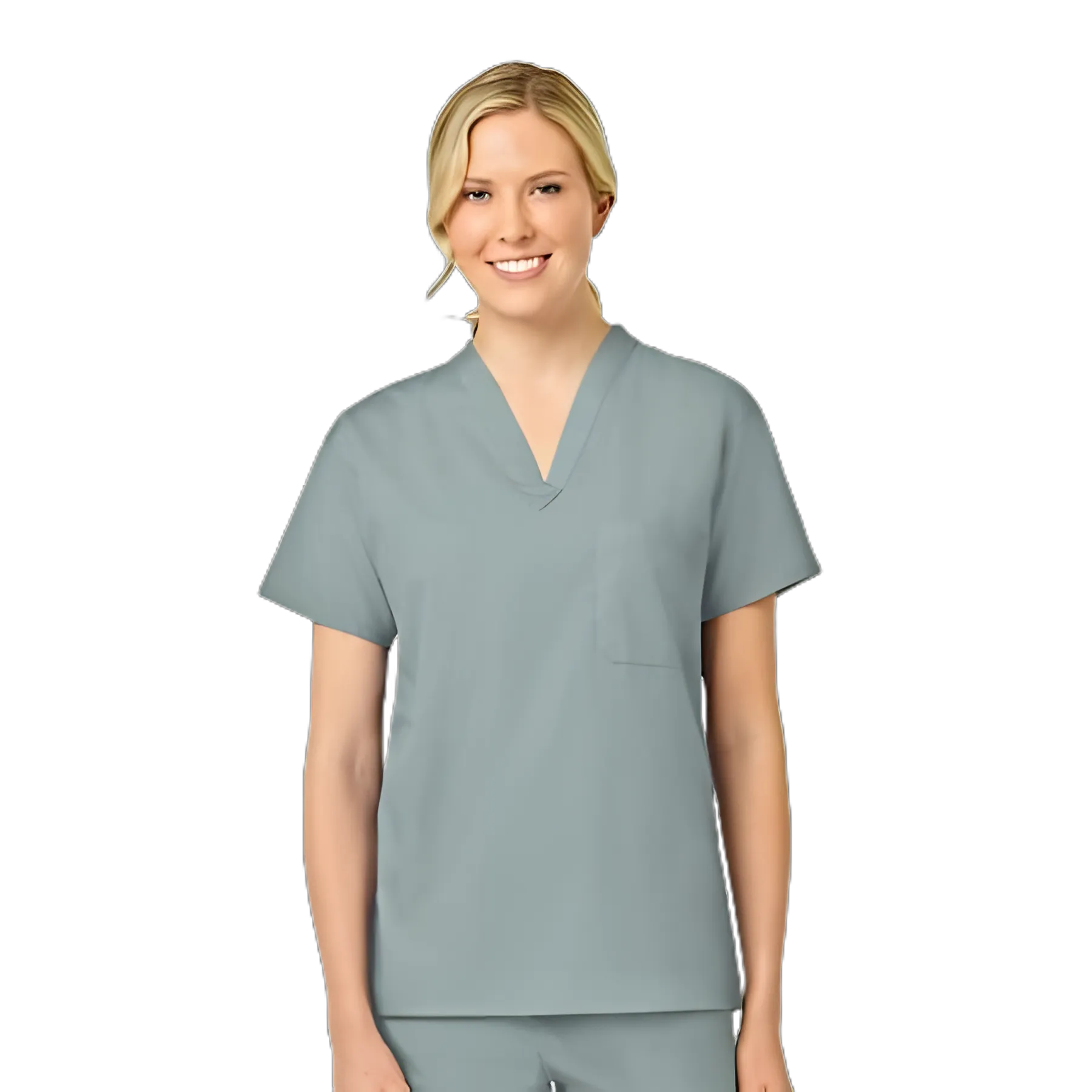 Scrub Shirt 3X-Large Misty 1 Pocket Short Sleeve Unisex