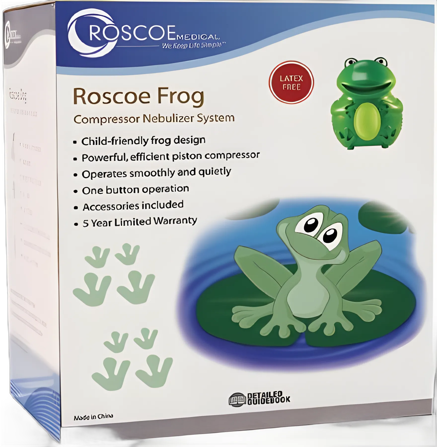 Roscoe Pediatric Frog Compressor Nebulizer System with Small Volume Medication Cup and Pediatric Aerosol Mask