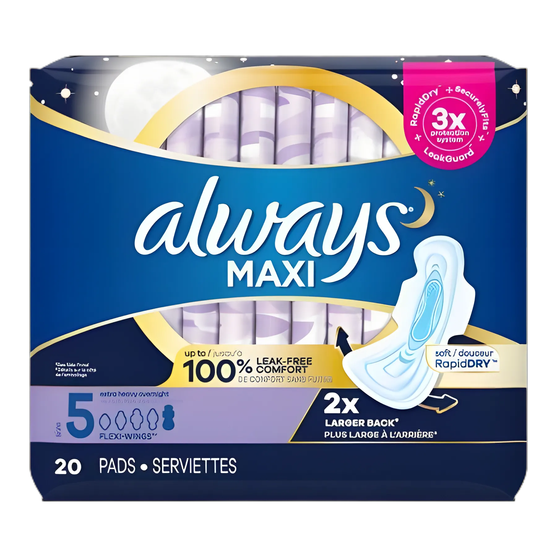 Feminine Pad Always® Maxi With Wings Overnight Absorbency