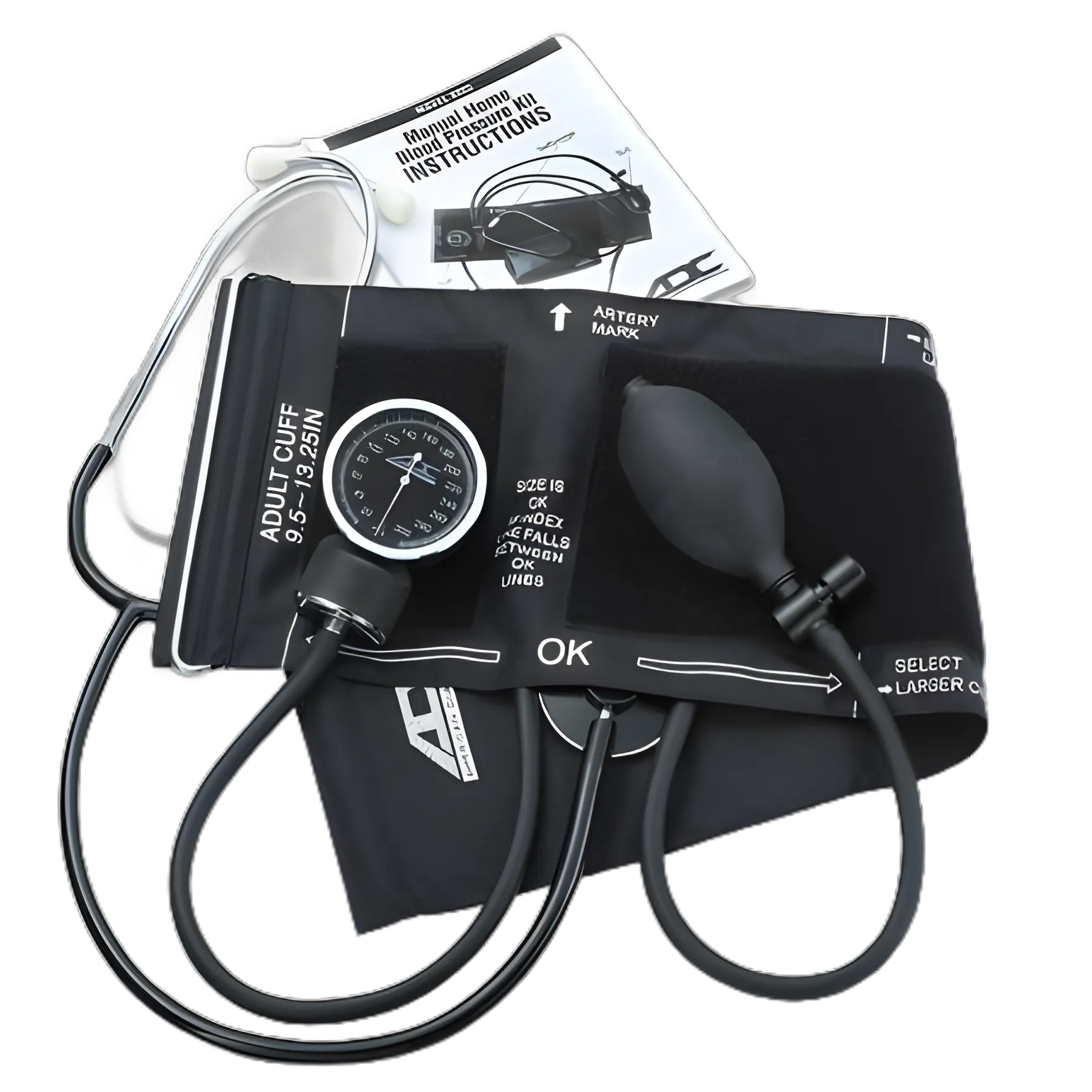 Reusable Aneroid / Stethoscope Set Advantage™ 24 to 33.6 cm Adult Cuff Single Head General Exam Stethoscope Pocket Aneroid