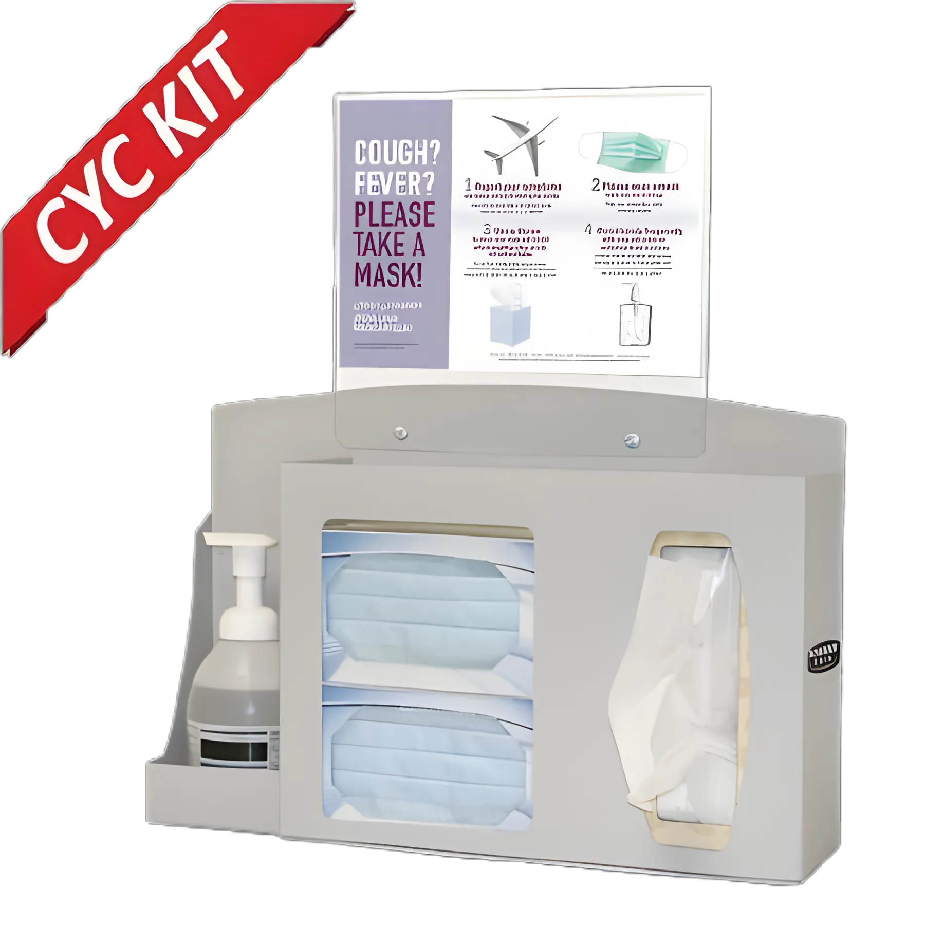 BOWMAN® Hygiene Dispensing Station - Surface Mount, Quartz Beige, Aluminum/PETG, 5.14x17.90x20.54 Inch