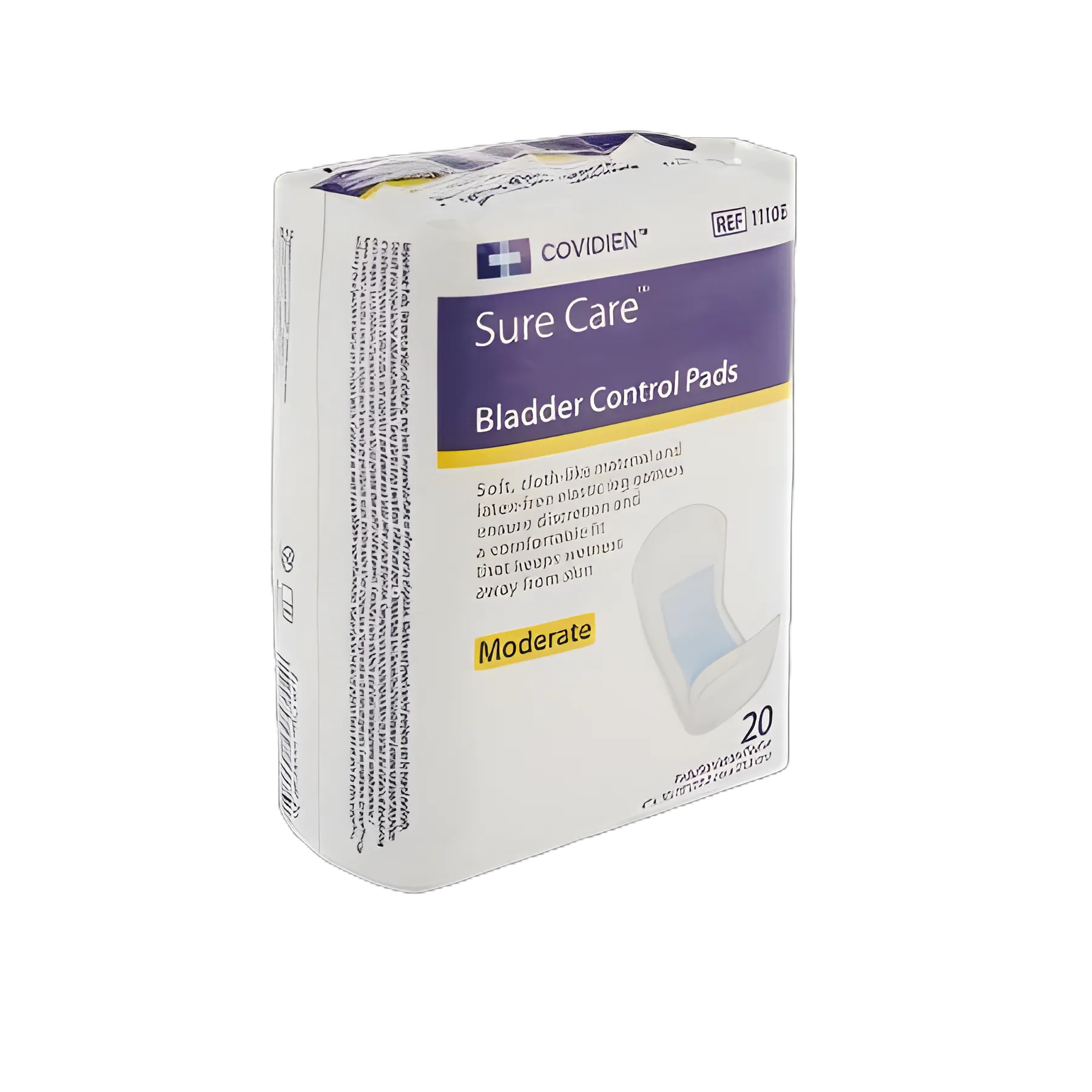 Bladder Control Pad Sure Care™ 4 X 10-3/4 Inch Moderate Absorbency Polymer Core One Size Fits Most