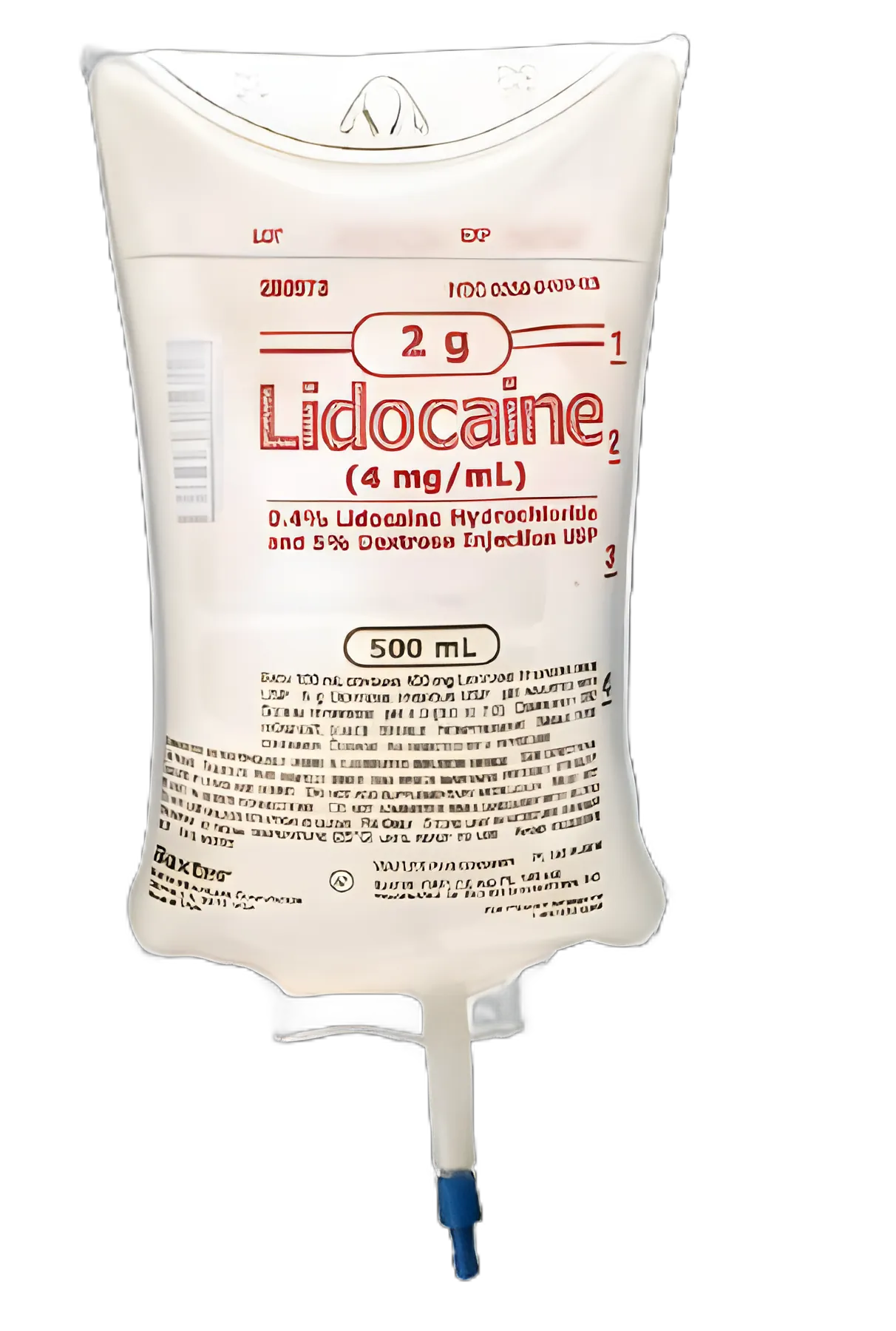 Lidocaine HCl / Dextrose 5%, Preservative Free 4 mg / mL IV Solution Flexible Bag 500 mL - 2B0973