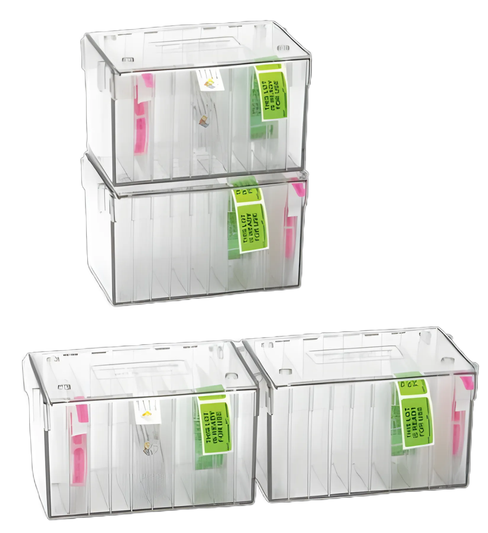 Label Dispenser Stack-N-Connect 5 X 5-1/2 X 8-1/4 Inch Desktop / Wall Mount Manual Pull Includes 9 Dividers For use with Medical Labels