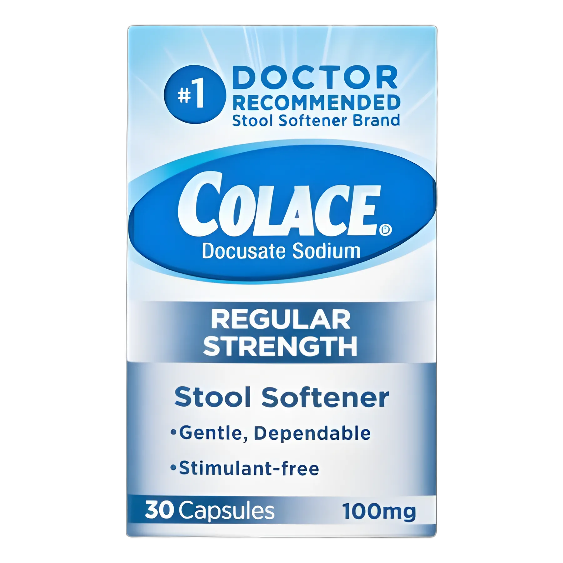 Stool Softener Colace® Capsule 30 per Box 100 mg Strength Docusate Sodium