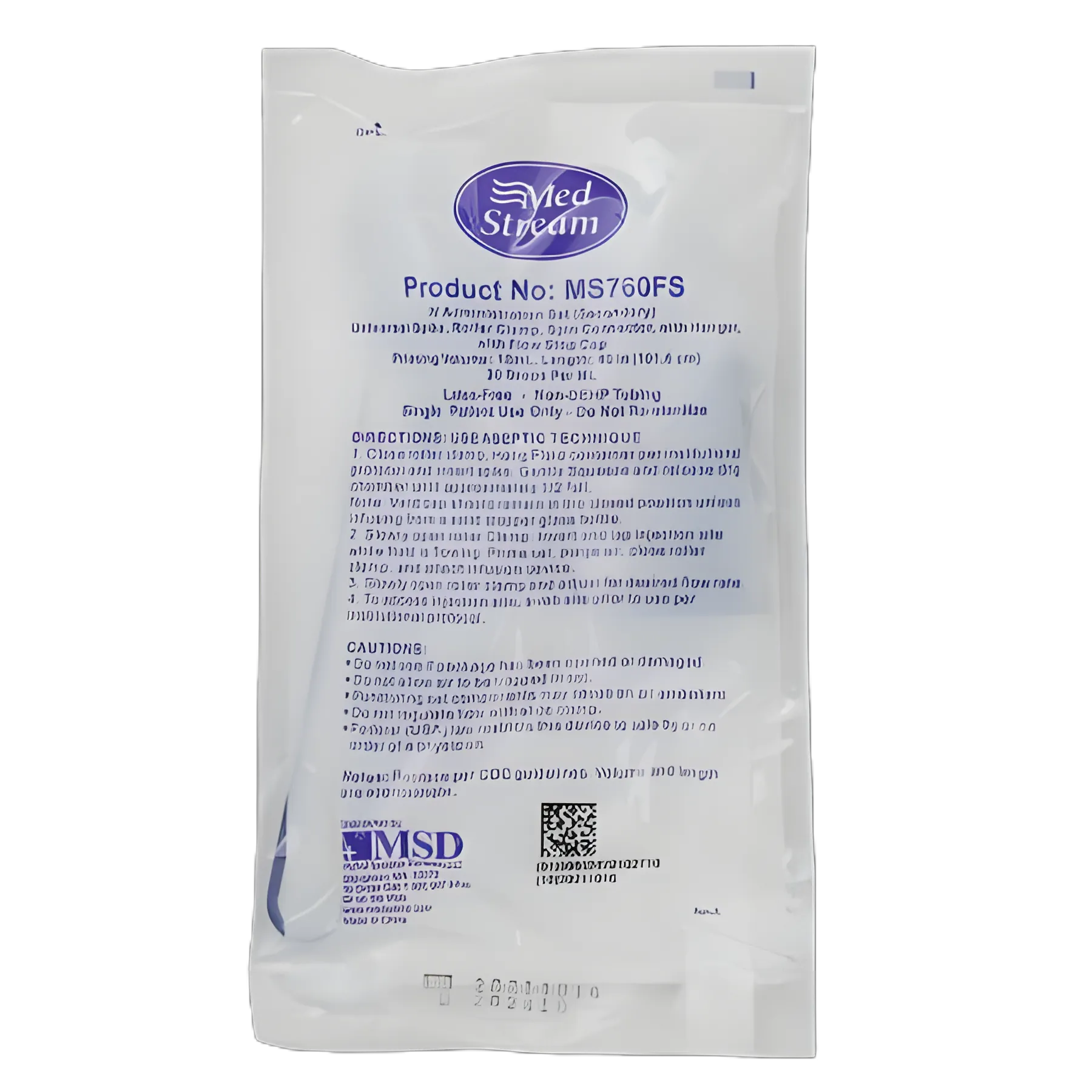 MedStream Gravity Secondary IV Administration Set, 20 Drops/mL, 40" Tubing, No Ports or Filter