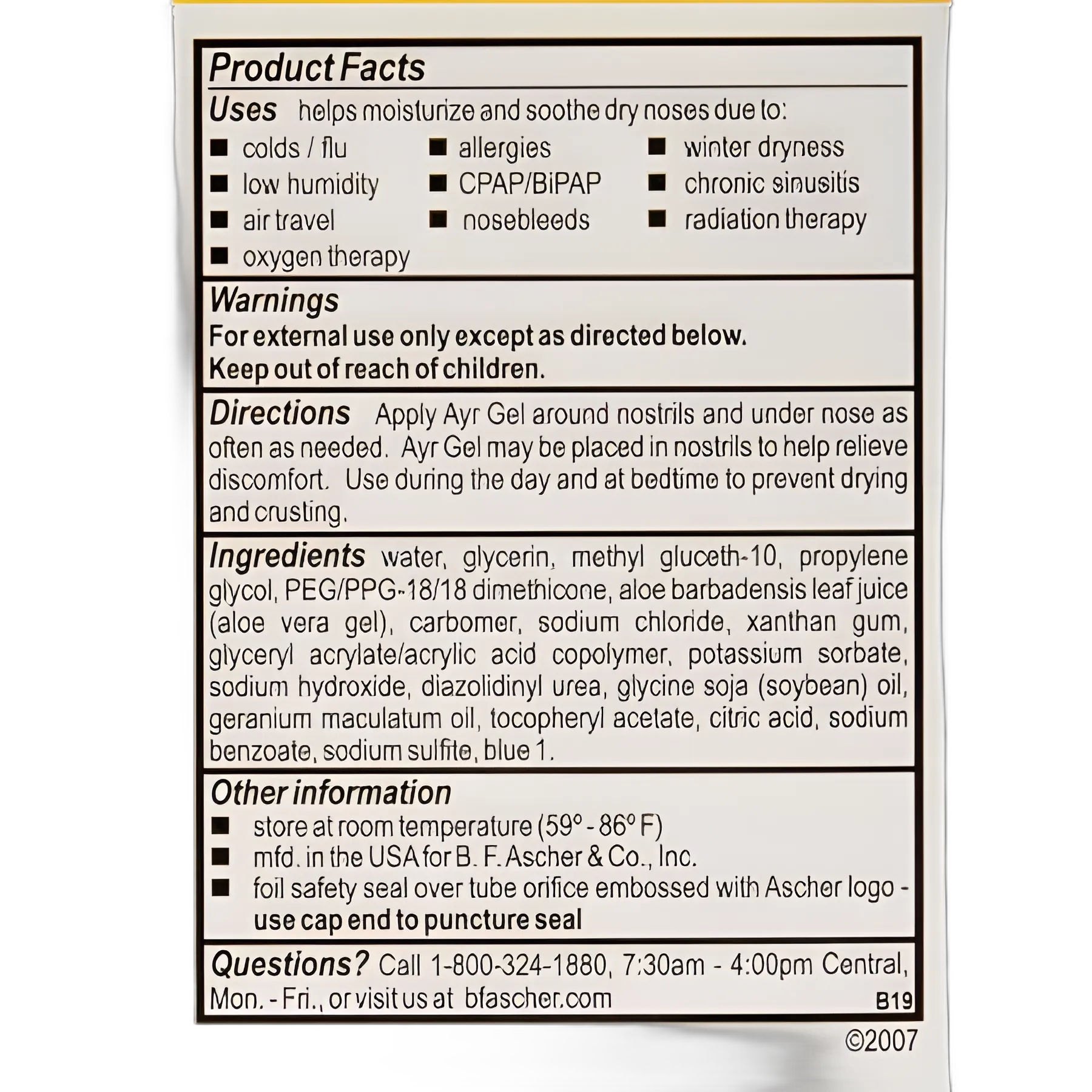 Nasal Moisturizer Ayr® Saline Nasal Gel 0.5 oz.