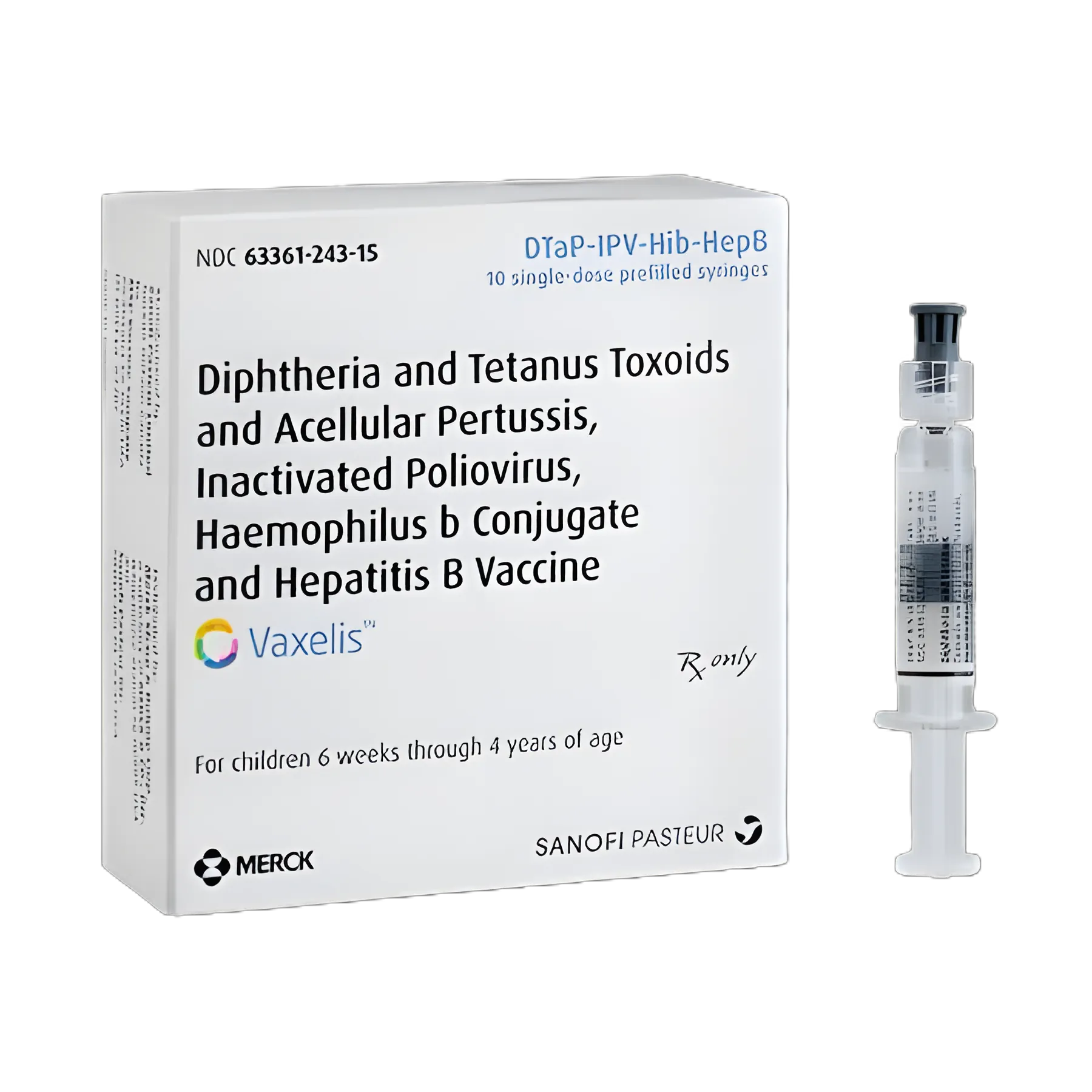 Vaxelis™ DTaP, Polio, Hib, and Hepatitis B Vaccine Indicated for People 6 Weeks Through 4 Years of Age Diphtheria and Tetanus Toxoids and Acellular Pertussis, Inactivated Poliovirus, Haemophilus b Conjugate and Hepatitis B Vaccine Injection Prefilled Syringe 0.5 mL