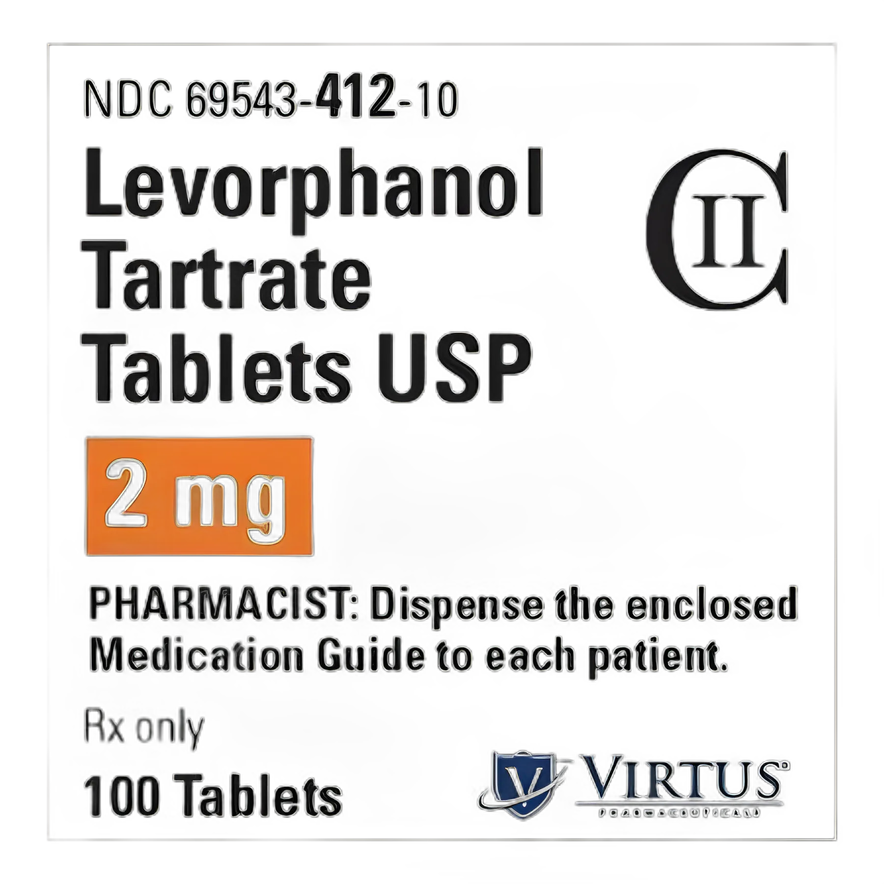 Levorphanol Tartrate 2 mg Tablets - Opiate Agonist Pain Relief