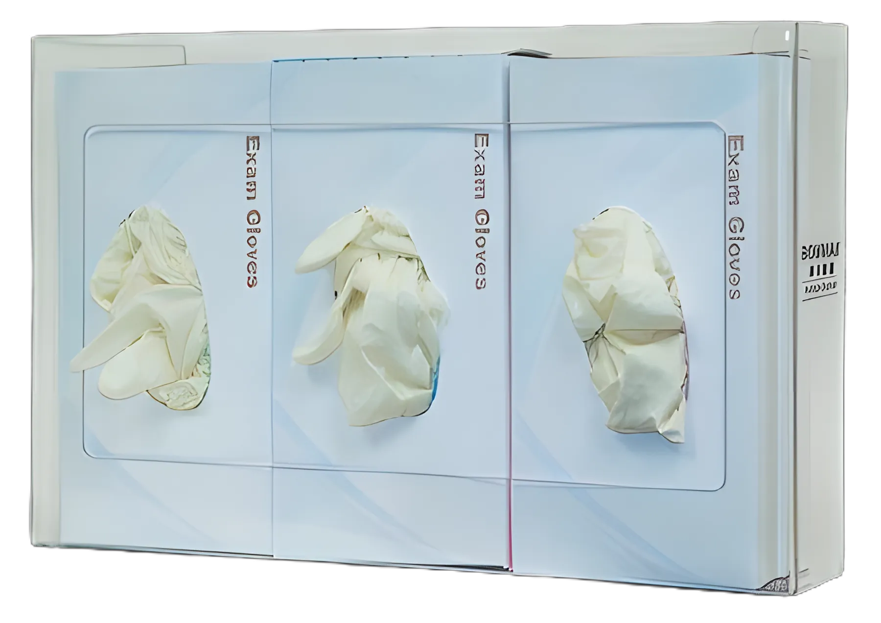 Clear Plastic Glove Box Holder - 3-Box Capacity, Versatile Mounting