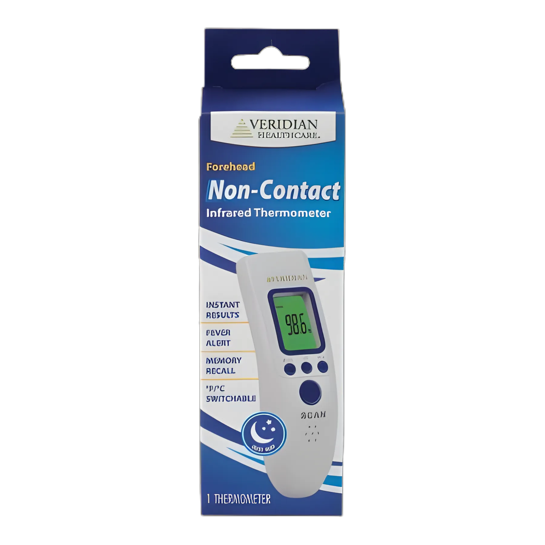 Non-Contact Skin Surface Thermometer Veridian Infrared Skin Probe Handheld - 09-183
